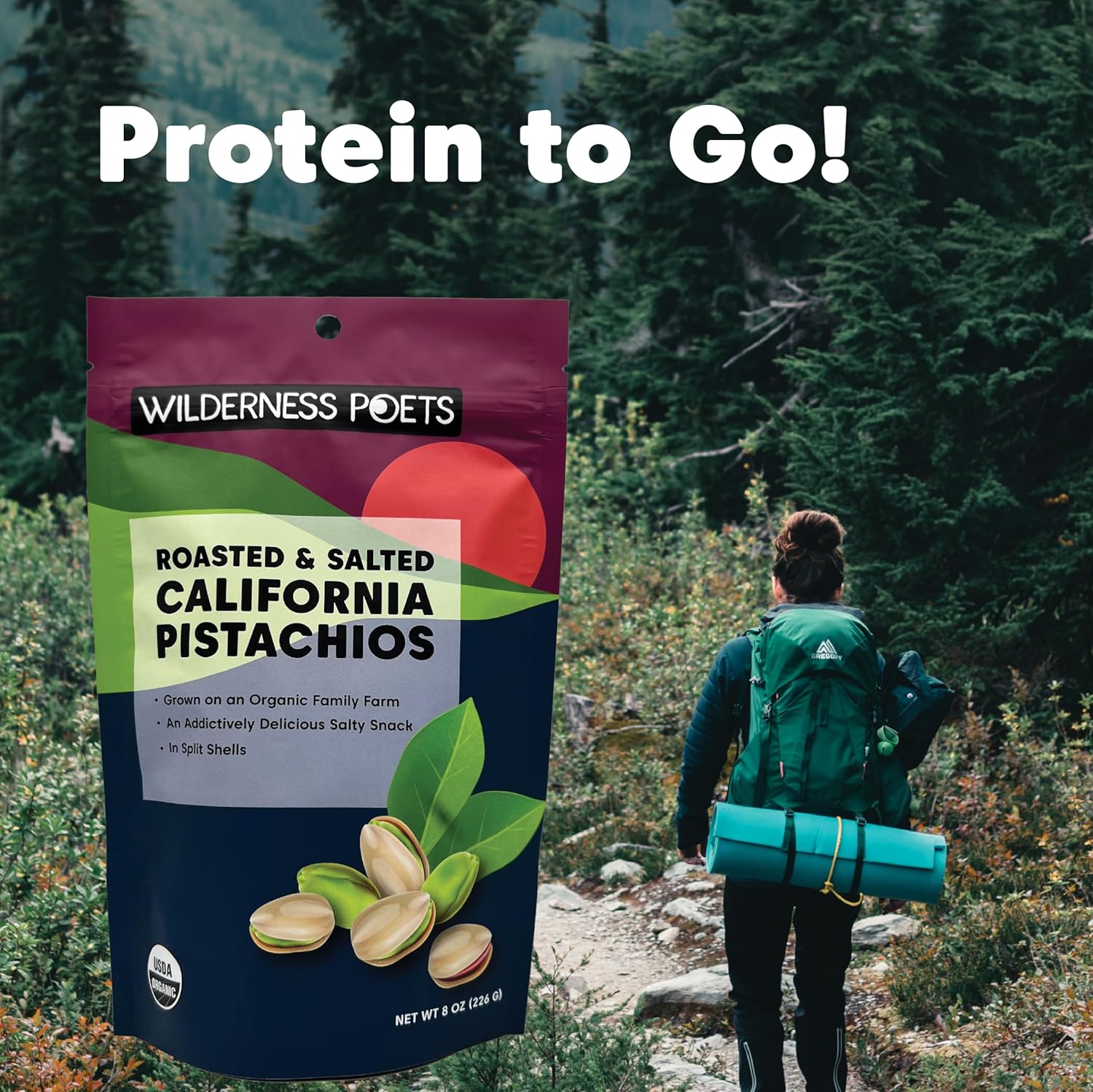 Wilderness Poets, Pistachos orgánicos de California, tostados con sal marina, en cáscara (32 onzas – 2 libras)