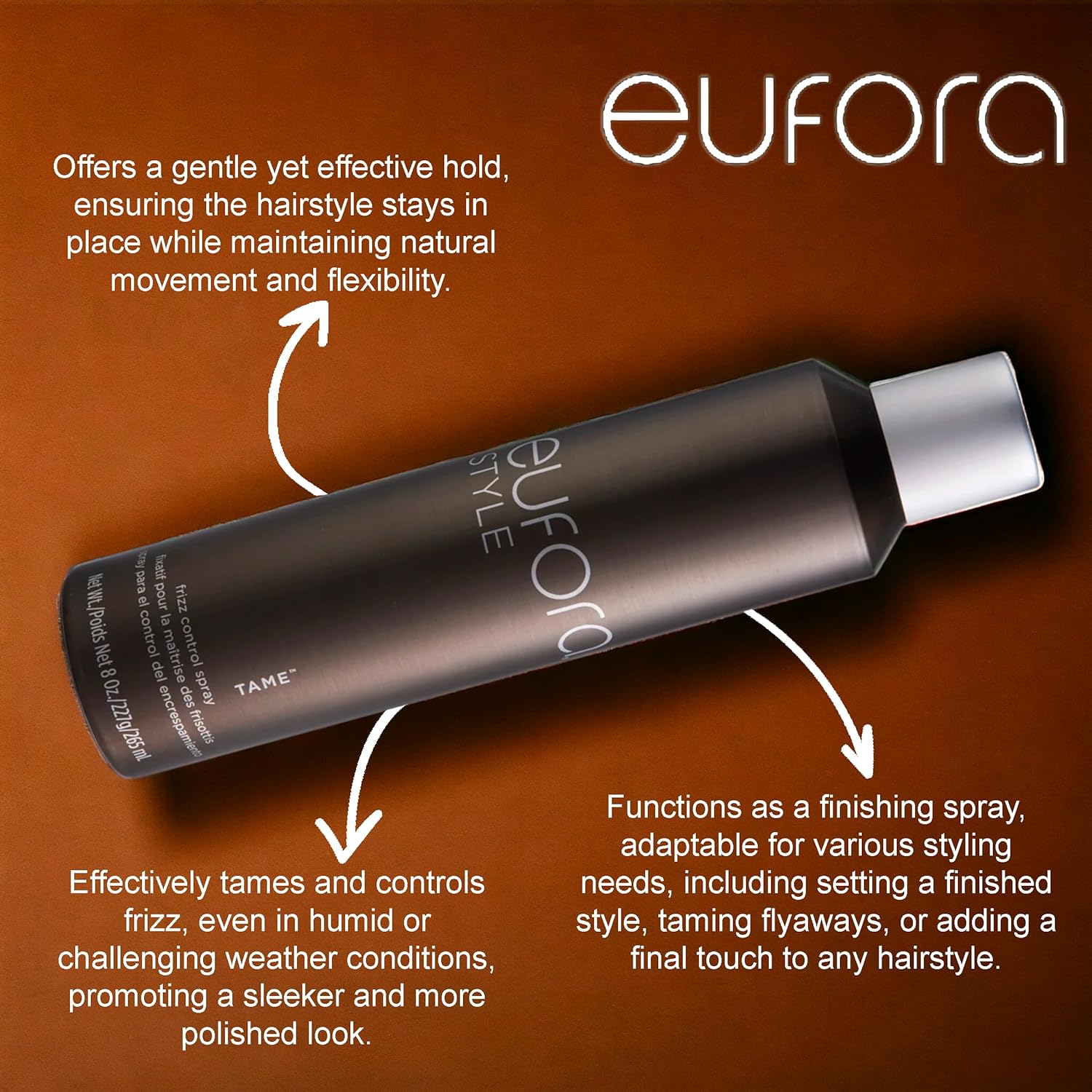 Eufora spray de control de encrespamiento domesticado 8 oz