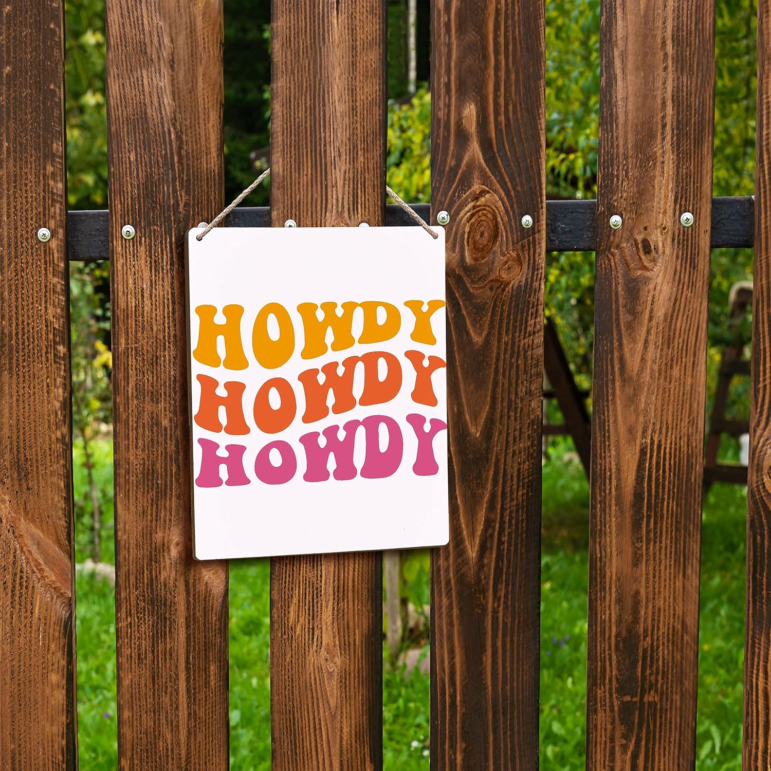 FUGWN Letreros de madera de Howdy rosa y naranja de 8 x 10, letrero de howdy, decoración de pared preparada, decoración de pared de vaquera rosa,