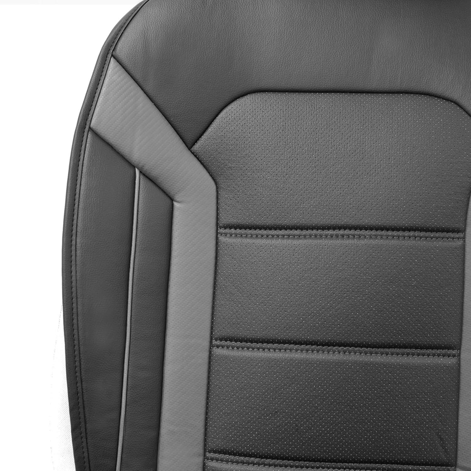 TLH Cojines de asiento de cuero futuristas solo delanteros, cojines de asiento grises, ajuste universal, funda de asiento de automóvil, accesorios