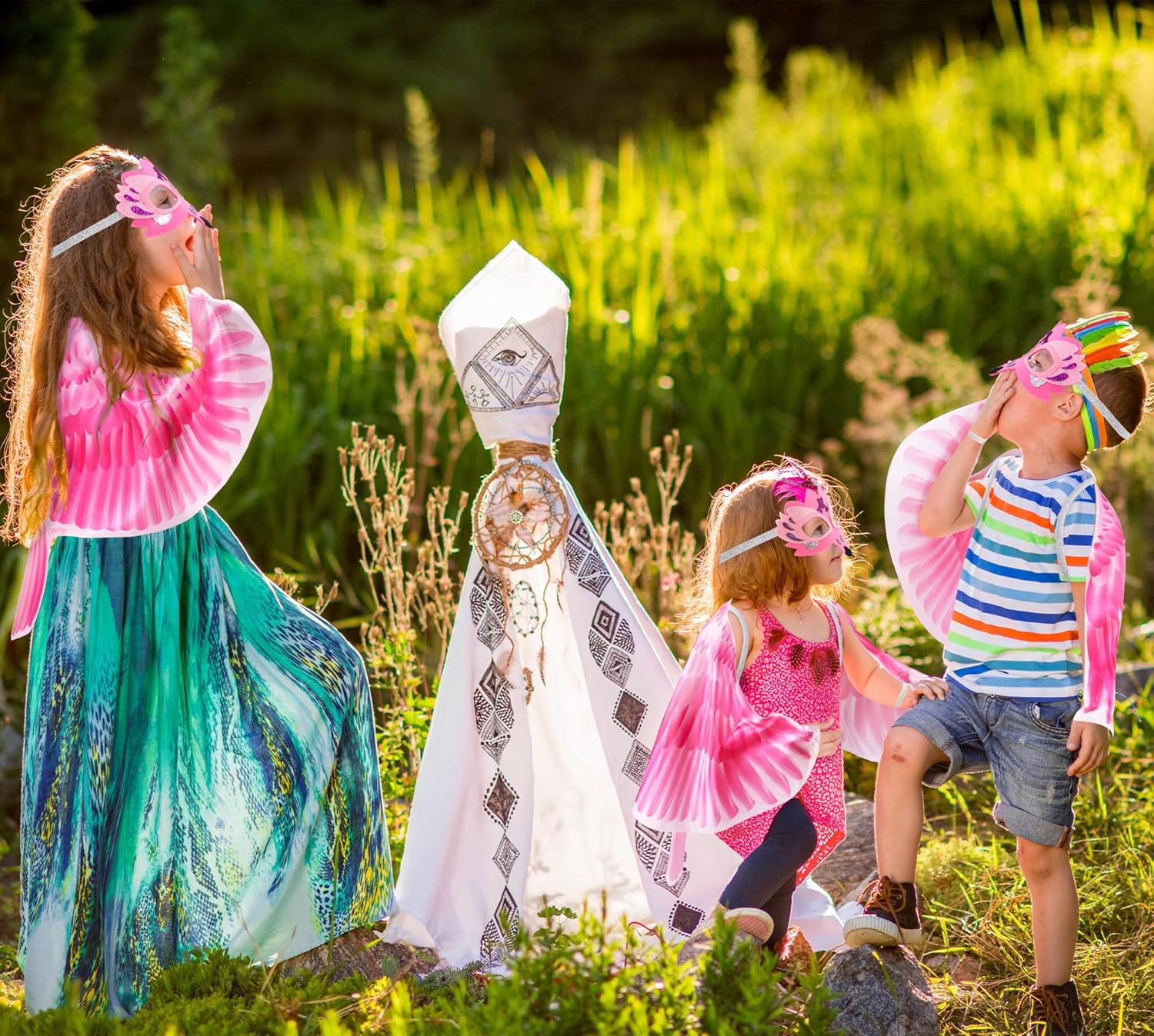 Disfraz de pájaro para niños, disfraz de loro con alas de águila, disfraz de búho halcón para niños y niñas, fiesta de Halloween, regalos de juguetes