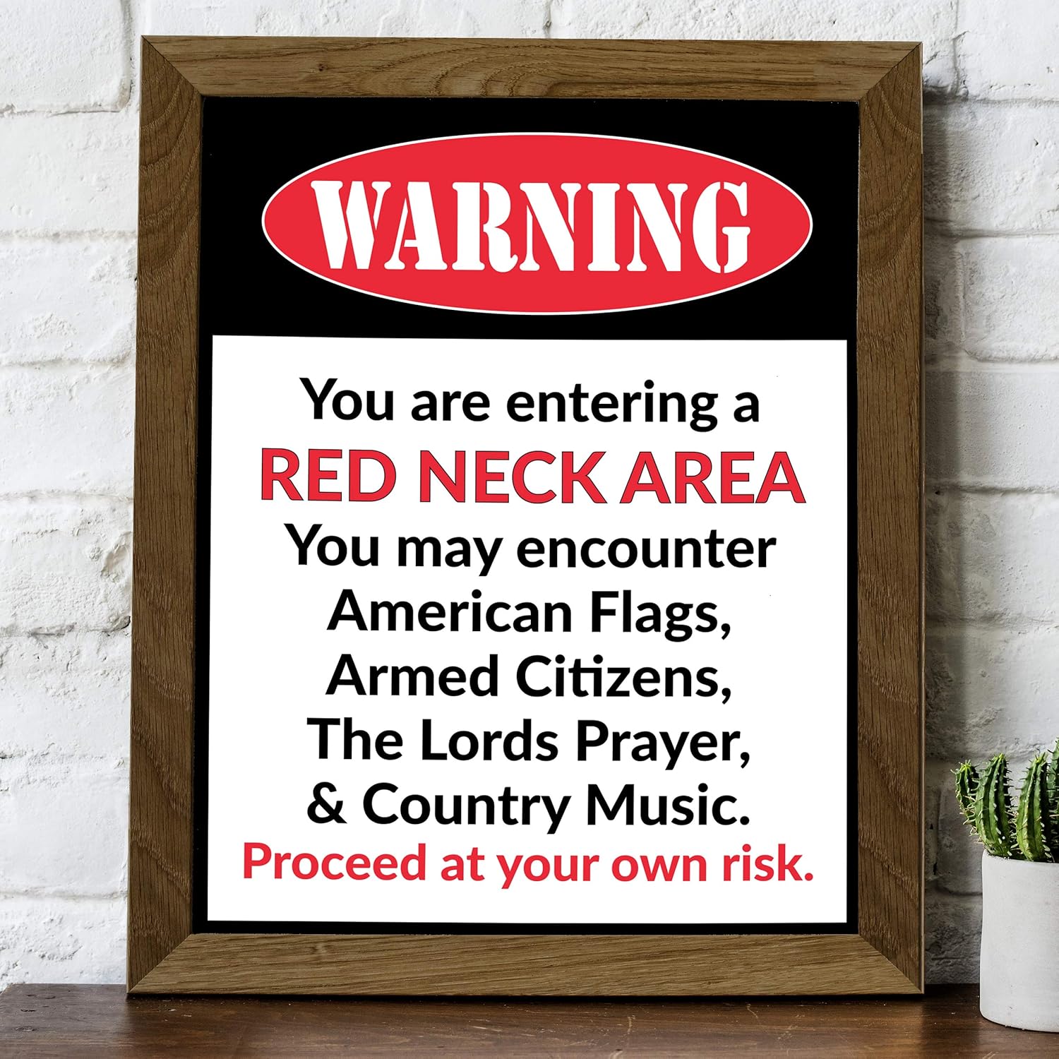 You Are Entering A Red Neck Area – Patriotic Wall Art Print, This Funny Wall Decor Poster Is An Ideal American Art For Home Decor, Bedroom Decor,
