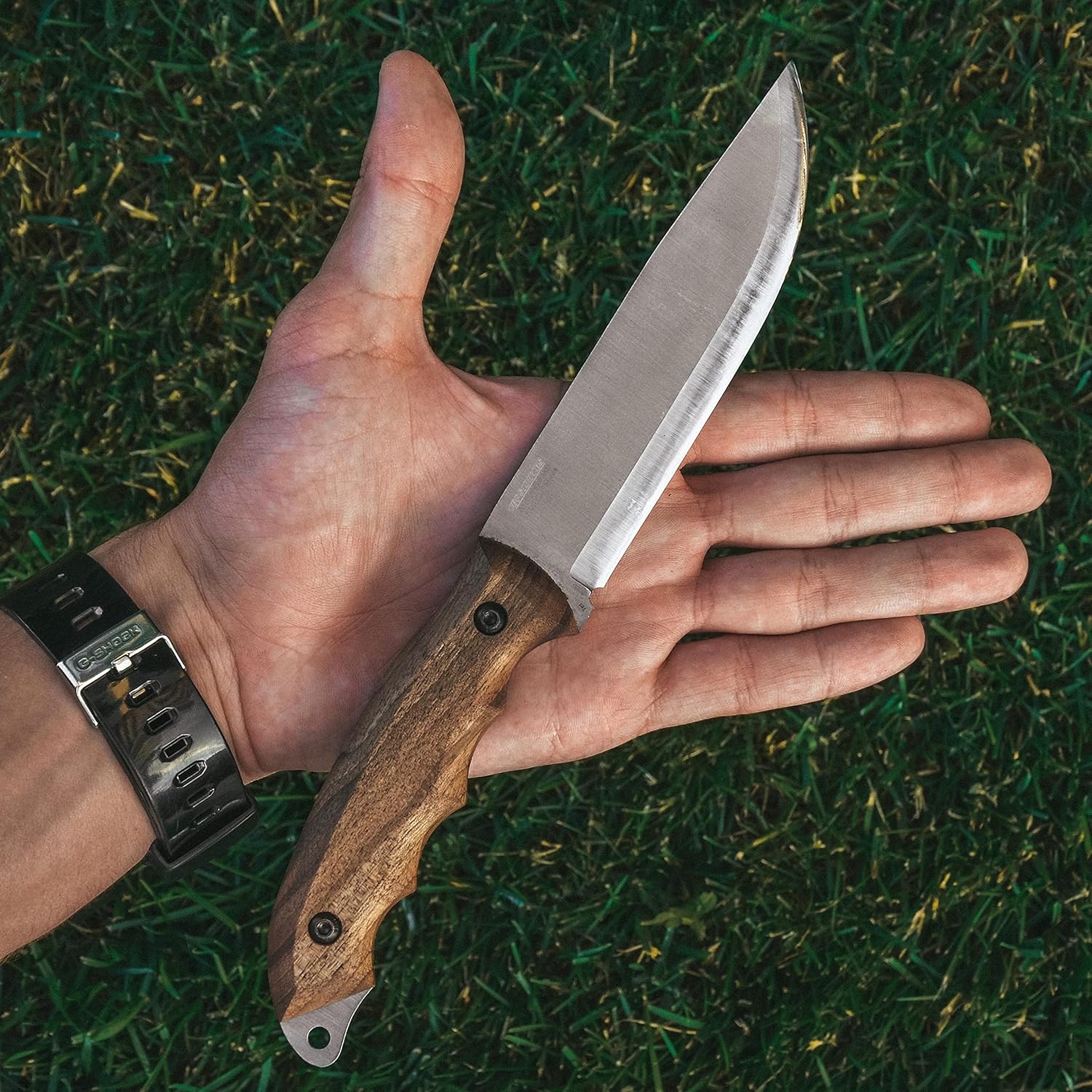 BPS Knives HK5 CSH – Cuchillo de espiga completa con funda de cuero, cuchillo táctico de supervivencia, cuchillos de campamento, cuchillo de acero