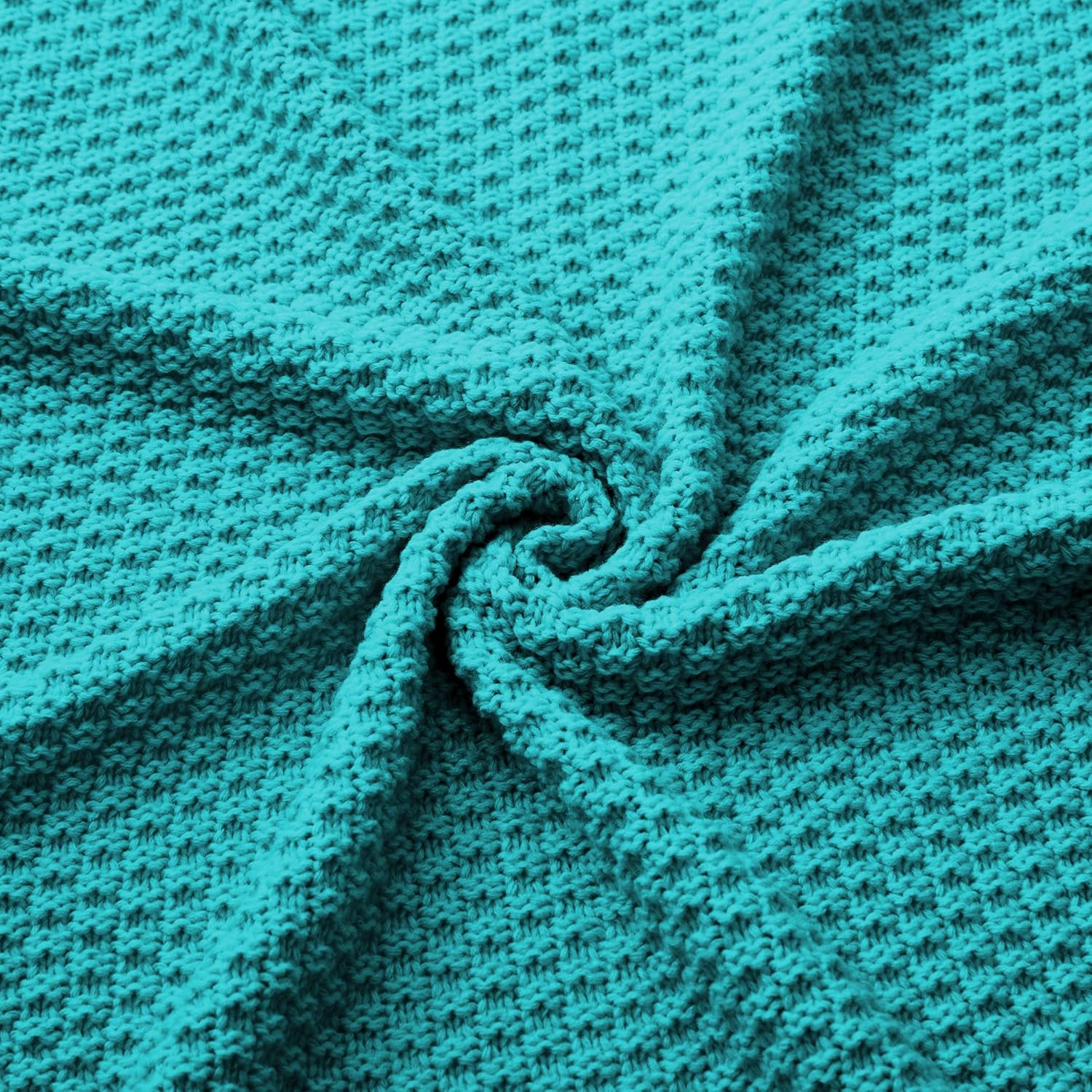 Dreamhood Manta de punto para sofá o sillón, manta azul lago para verano, manta tejida suave y ligera para todas las estaciones, 50 x 60 pulgadas