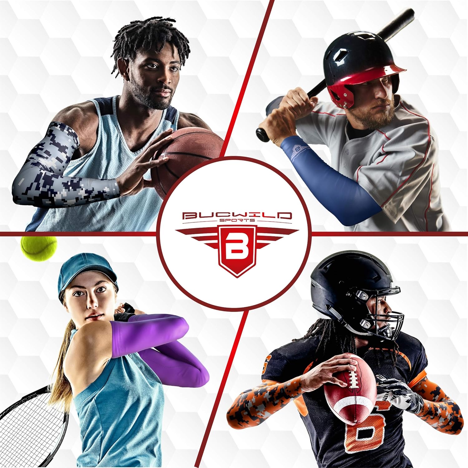 Bucwild Sports Manga de compresión Flame Fire para jóvenes, niños y adultos