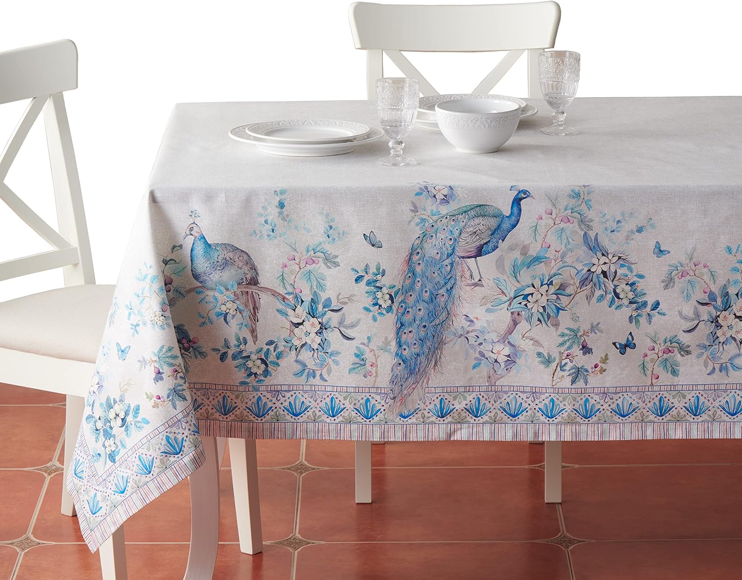 Maison d’ Hermine Mantel rectangular decorativo de 100% algodón peinado de alta calidad, lavable, para cocina, fiestas de bufé y campamento, color