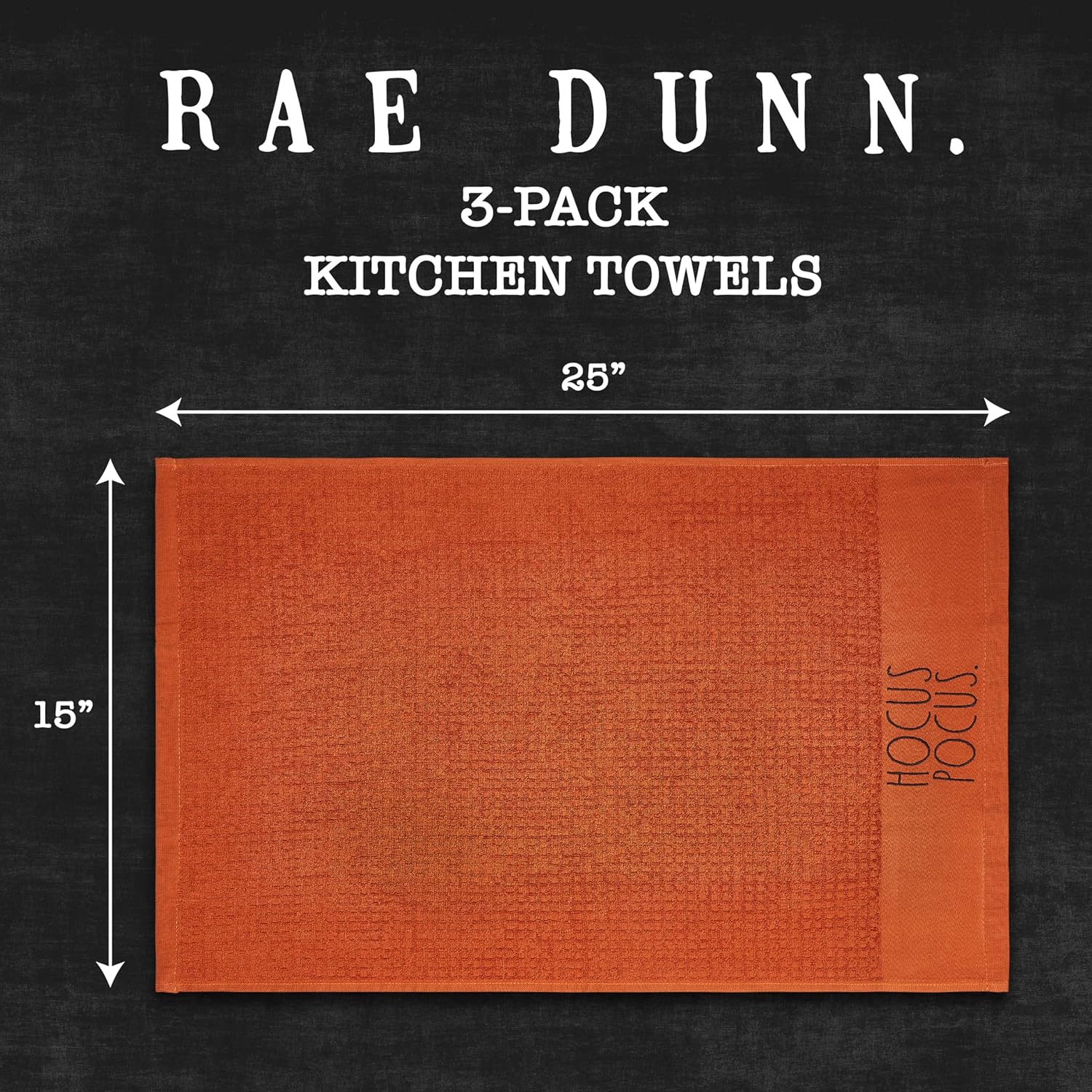 Rae Dunn Toallas de mano, toalla de cocina decorativa bordada para la cocina y el baño, 100% algodón, altamente absorbente, paquete de 3, 16 x 26