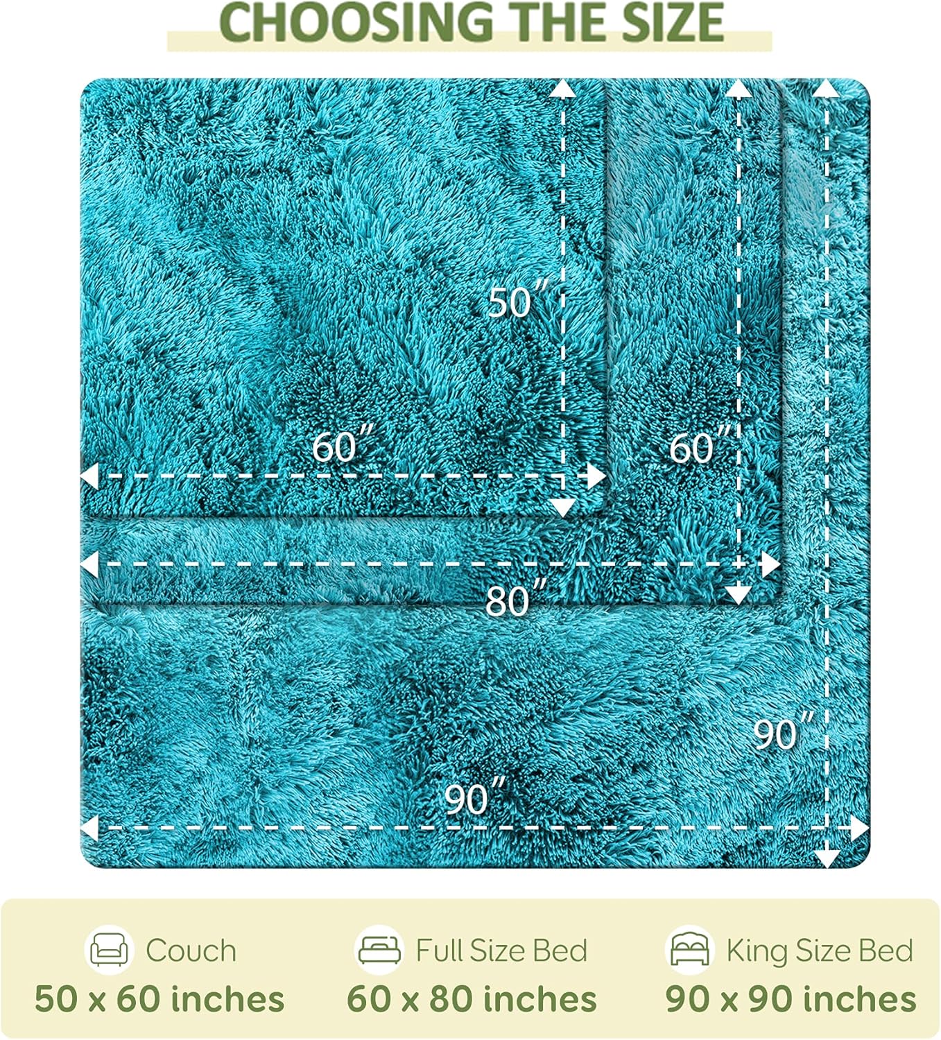 Pawque Manta de lujo de piel sintética, súper suave, tamaño King, 90 x 90 pulgadas, mantas decorativas para sofá, cama, silla, accesorios para