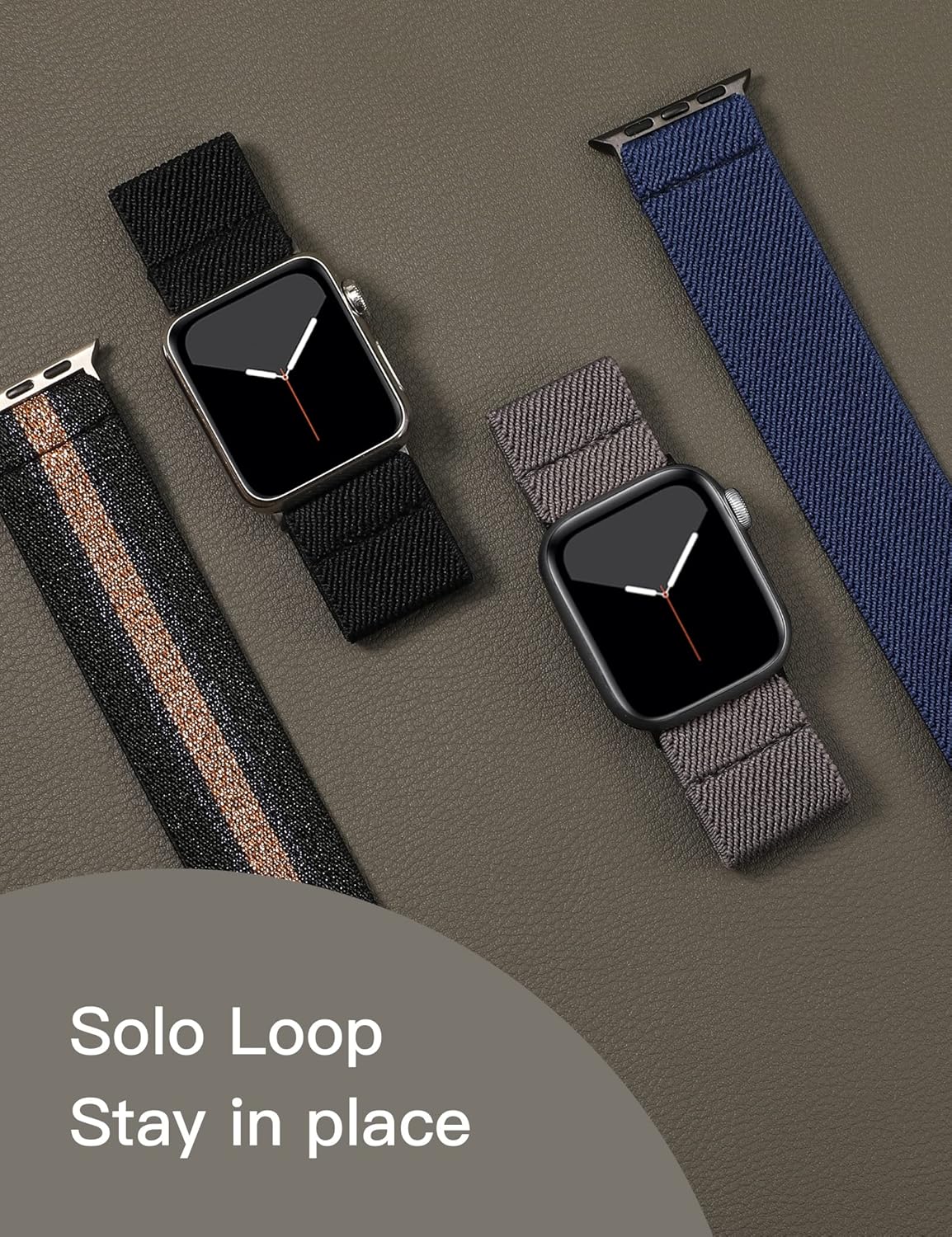 TOYOUTHS Correa elástica compatible con Apple Watch Band Scrunchies elástica Solo Loop de nailon suave para iWatch Ultra 12 (1.732 pulgadas), Series