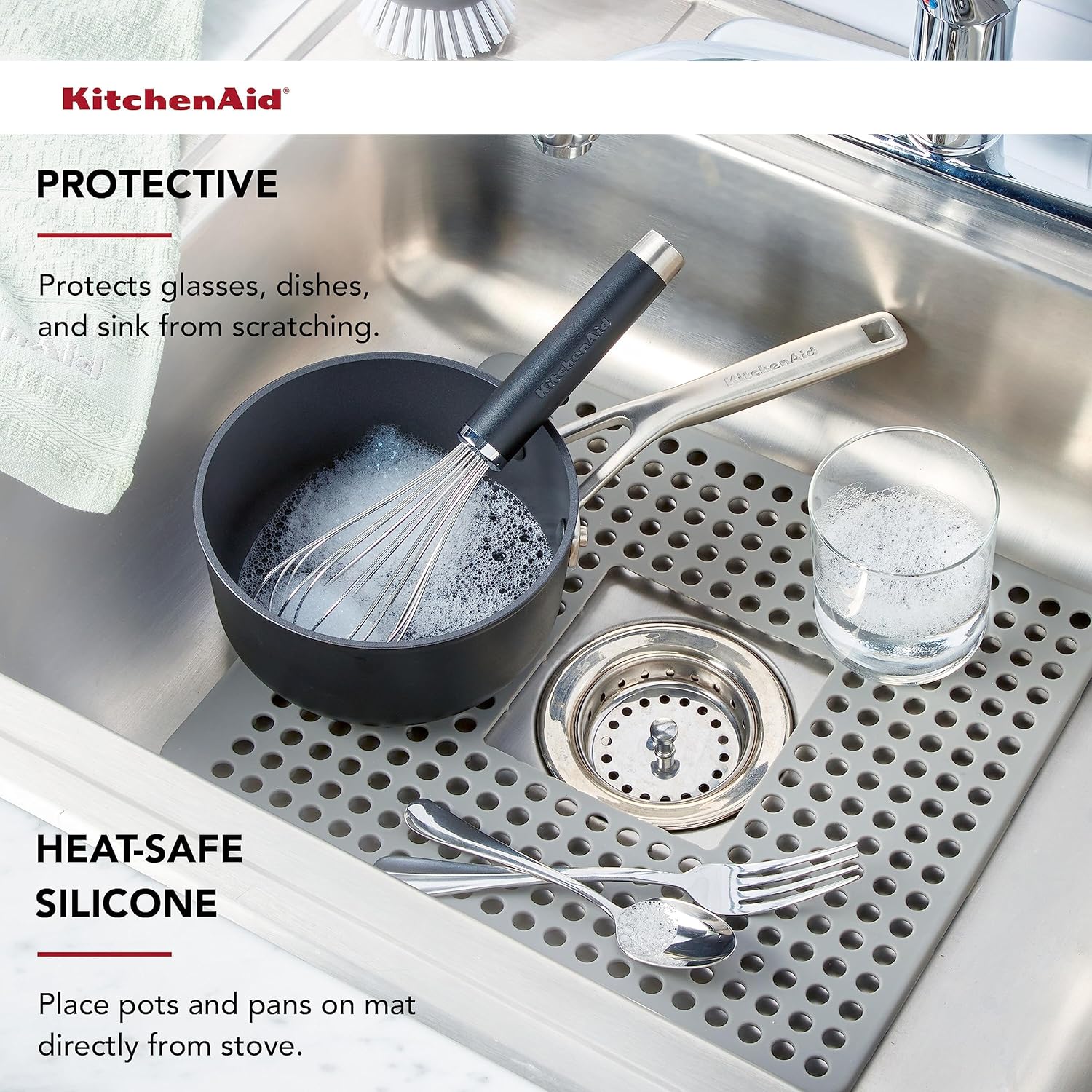 KitchenAid Alfombrilla de silicona para fregadero