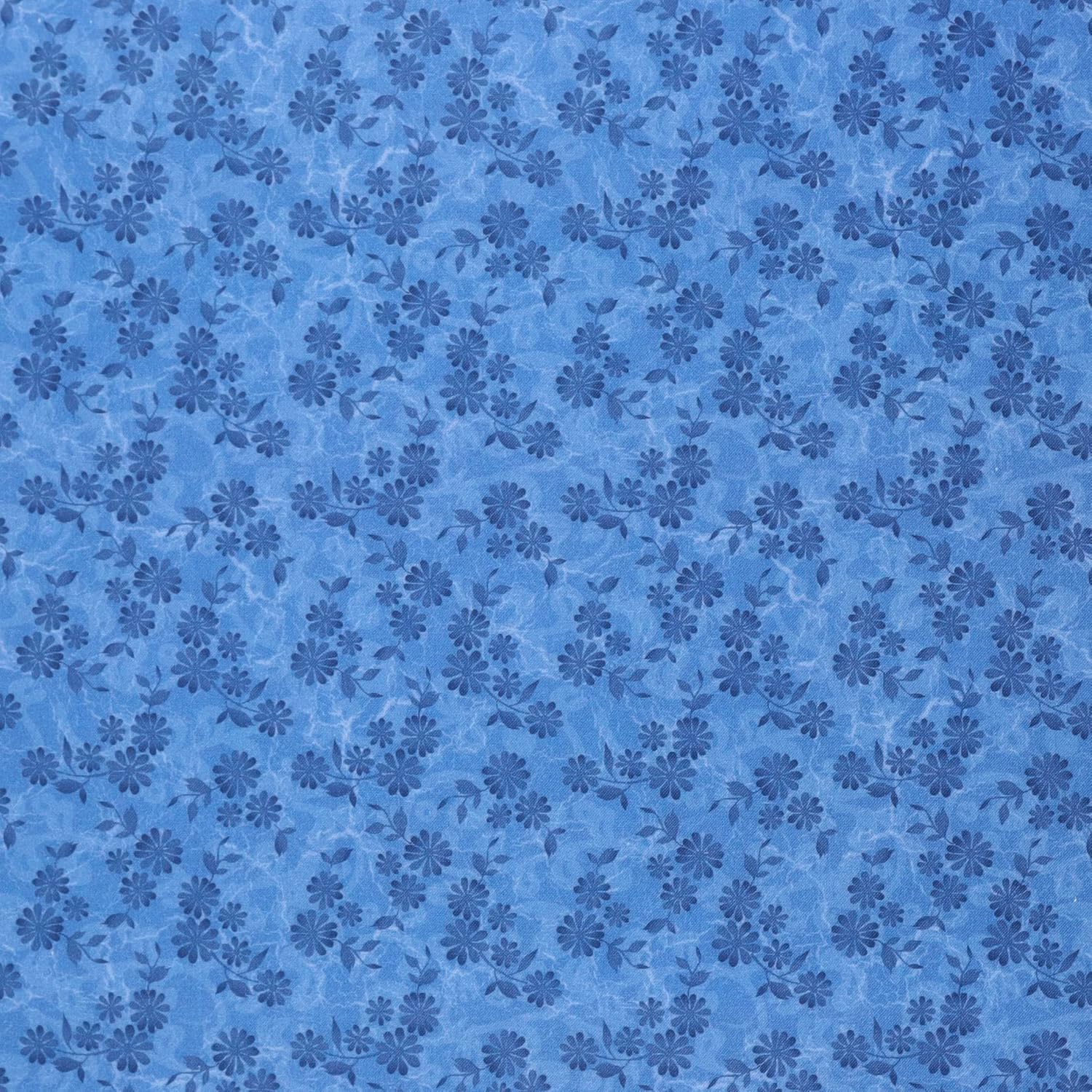 Mook Fabrics Caléndula de algodón, mezclilla