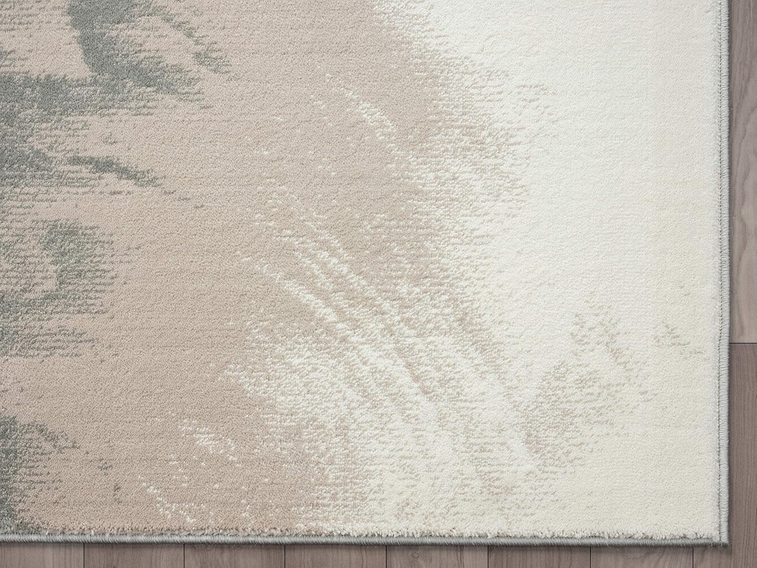 Abani Alfombra azul y beige con diseño abstracto líquido, estilo contemporáneo, colección ARTO  Construcción superior de fabricación turca