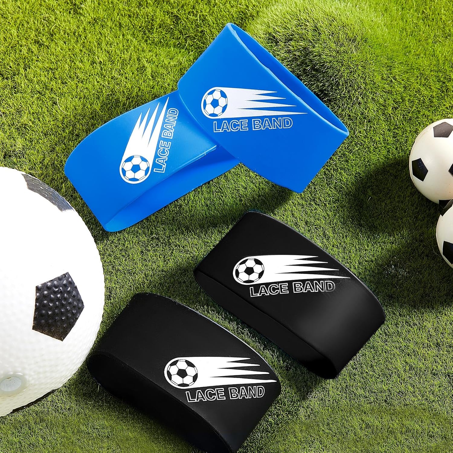 Patelai 4 piezas de taco de fútbol cubierta de encaje para zapatos de fútbol, cubierta de zapatos de fútbol, bandas de tacos de fútbol para jóvenes