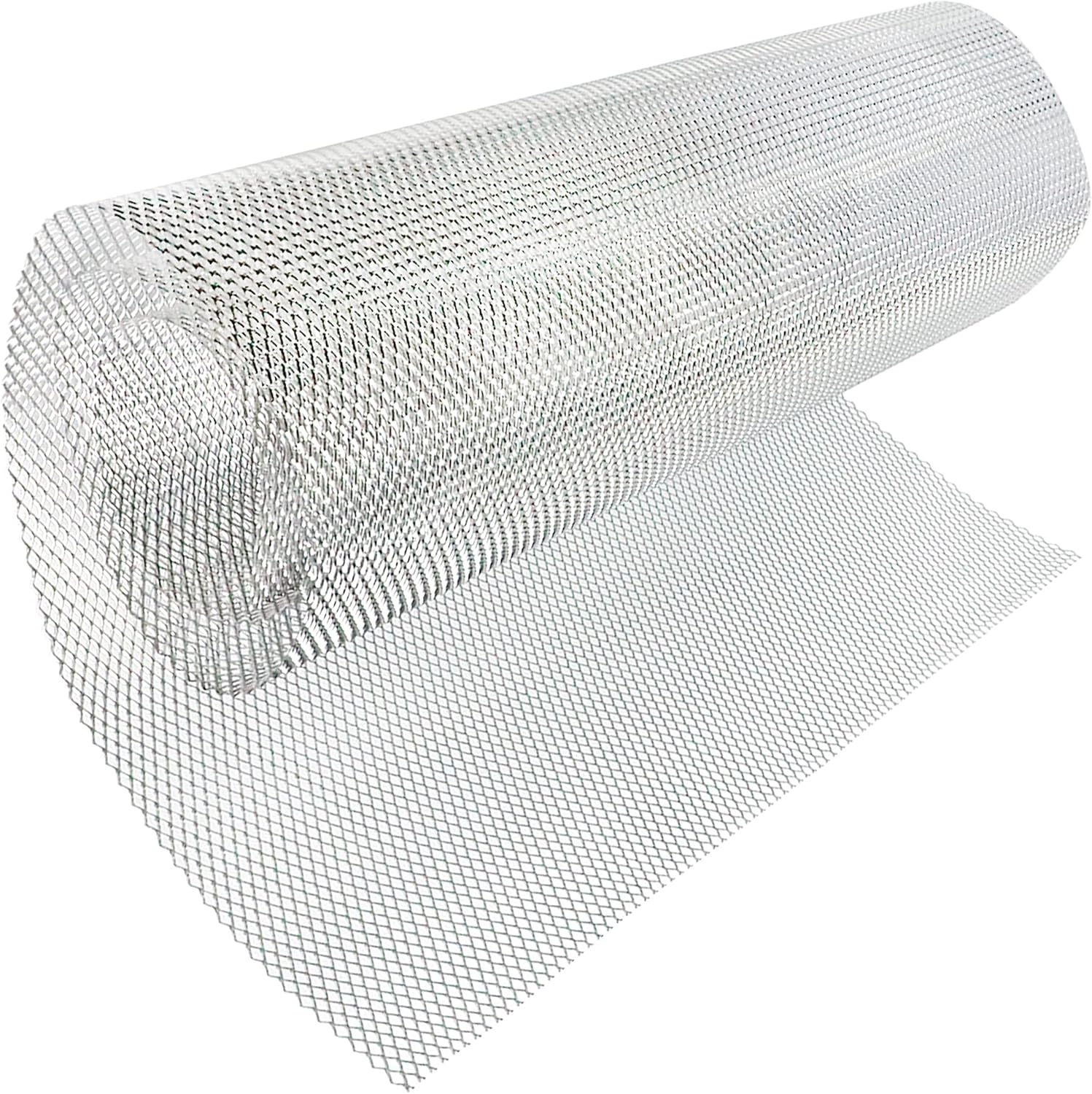 Modengzhe Hoja de malla para parrilla de automóvil de 47 x 15.7 pulgadas, rollo de malla multifuncional de aleación de aluminio en tono plateado
