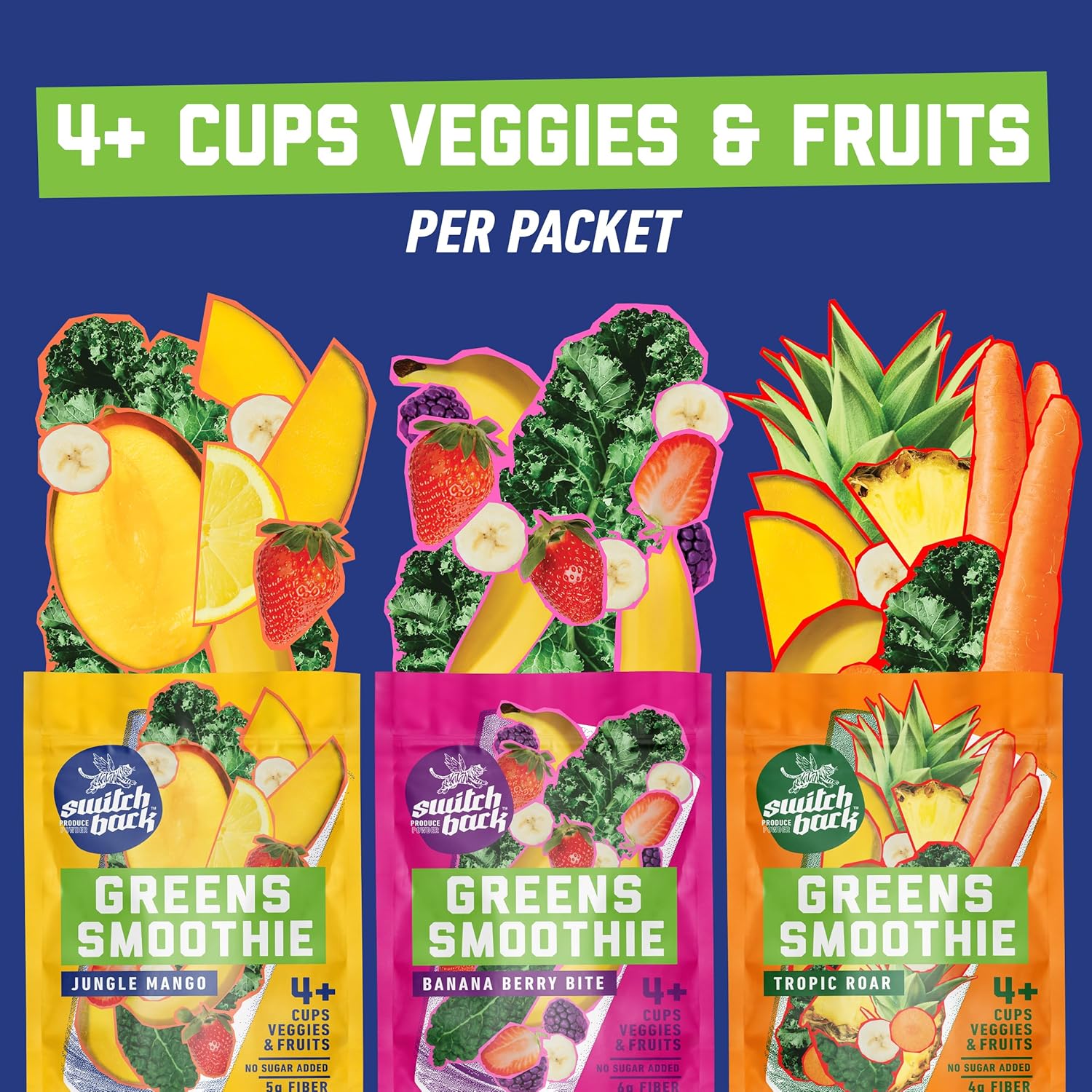 Switchback Verduras en polvo, mezcla de batidos sin gluten para agua, jugo o leche, bebida verde para impulso de energía, vegano, a base de plantas,