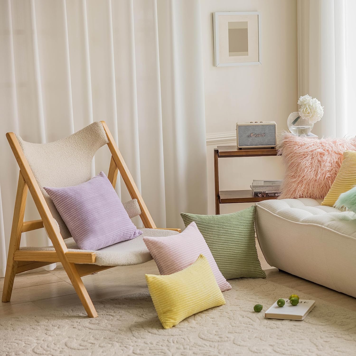 Home Brilliant – Funda de cojín de terciopelo a rayas (paquete de 1 unidad)