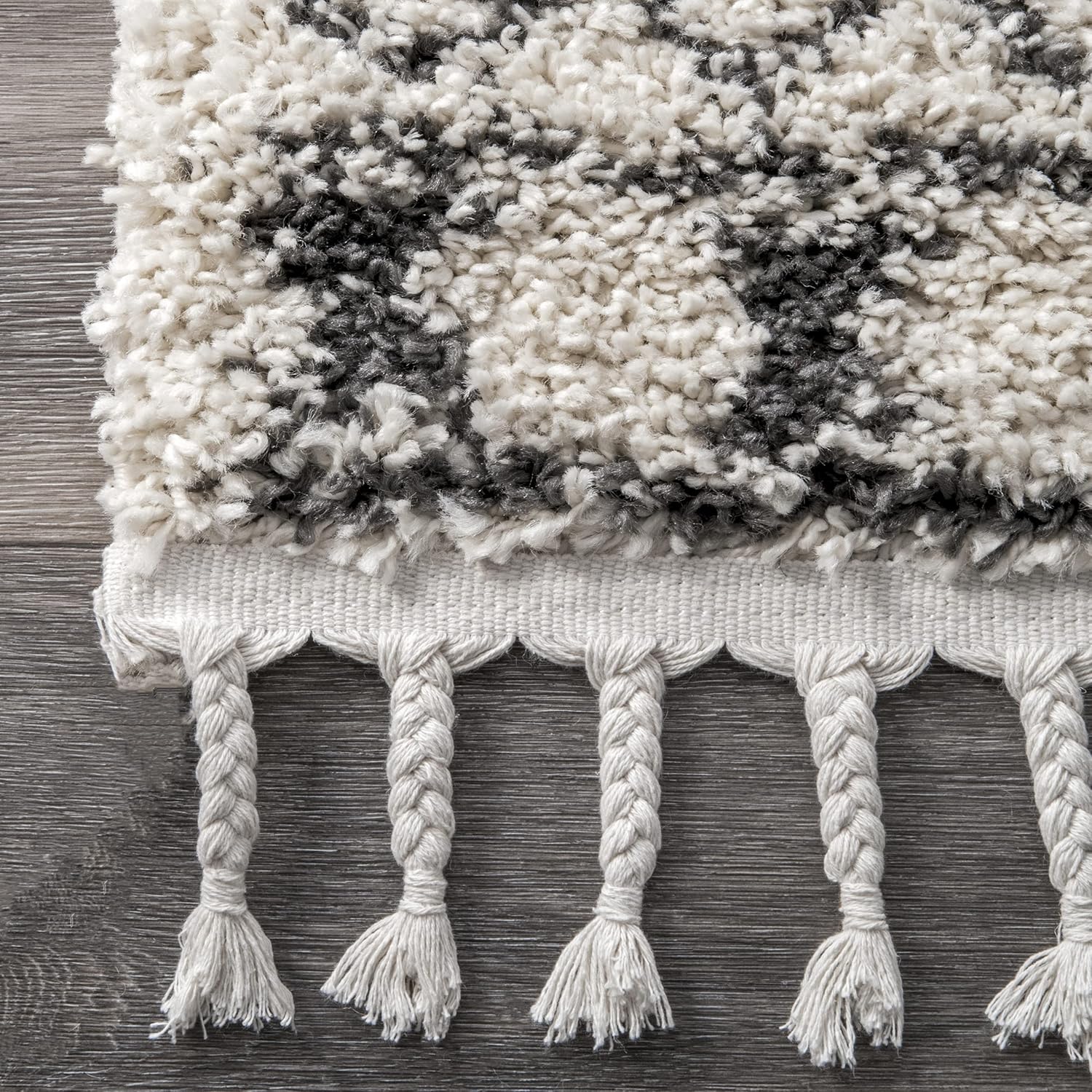 nuLOOM Vasiliki – Alfombra de pelo largo estilo tribal marroquí