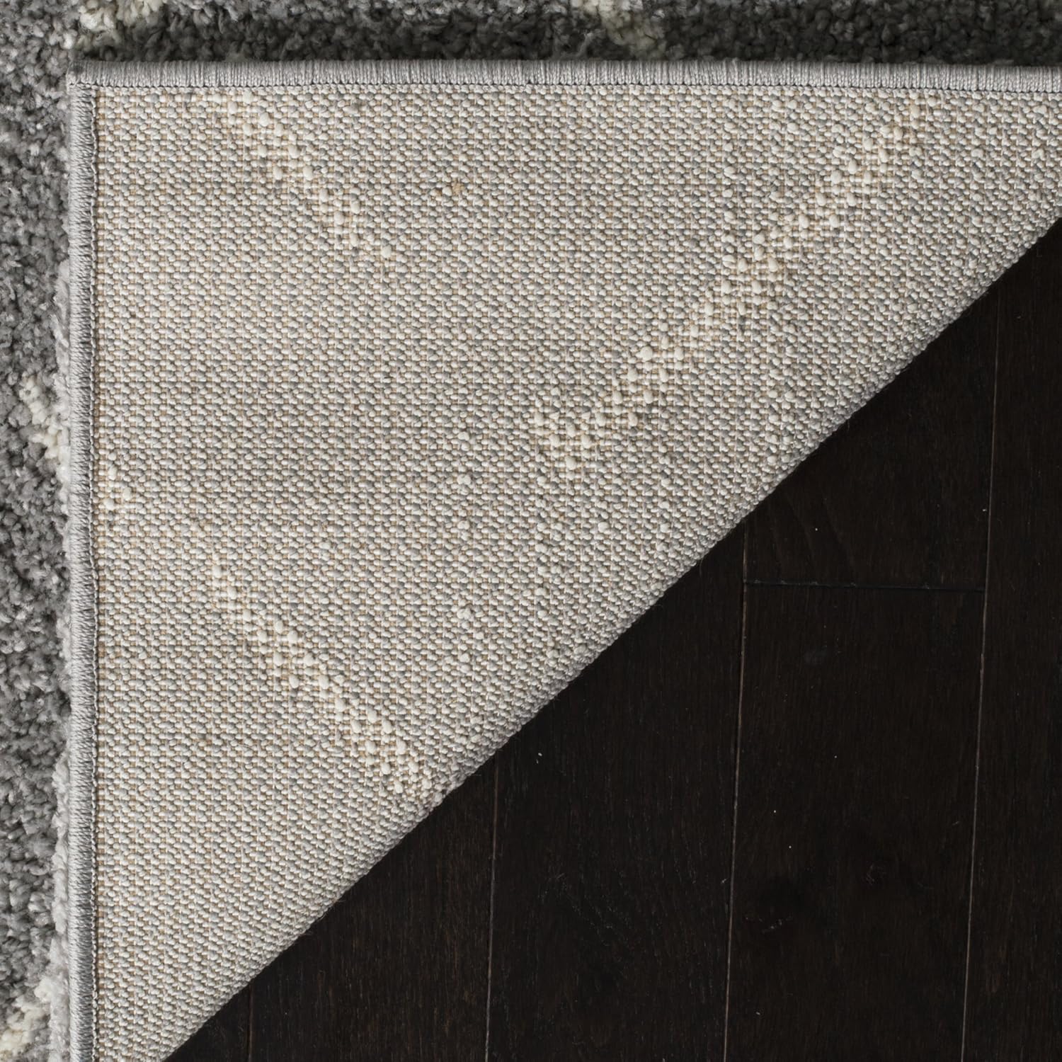 SAFAVIEH Arizona Shag Collection – Alfombra de área, 10 x 14 pies, diseño de diamante marroquí, color gris y marfil, no desprende pelusa y de fácil