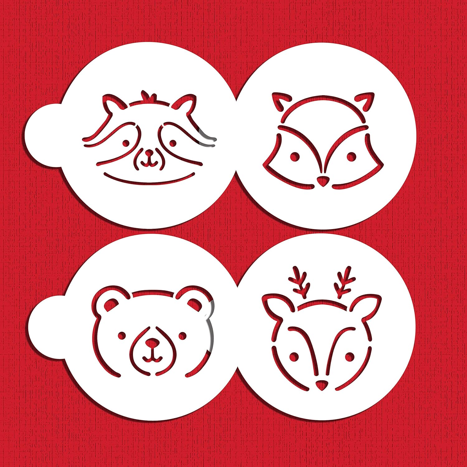 Juego de plantillas grandes para galletas de animales del bosque para bebés C1019 por Designer Stencils