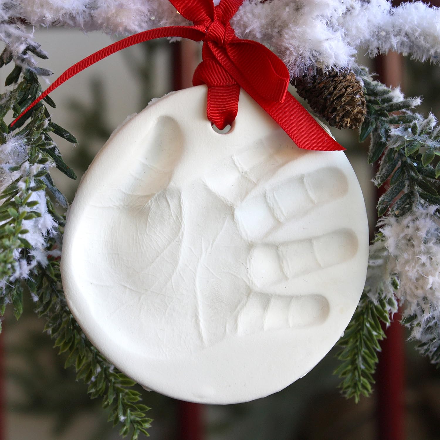 Child to Cherish Kit de adornos de primera Navidad con huella de mano o huella de bebé