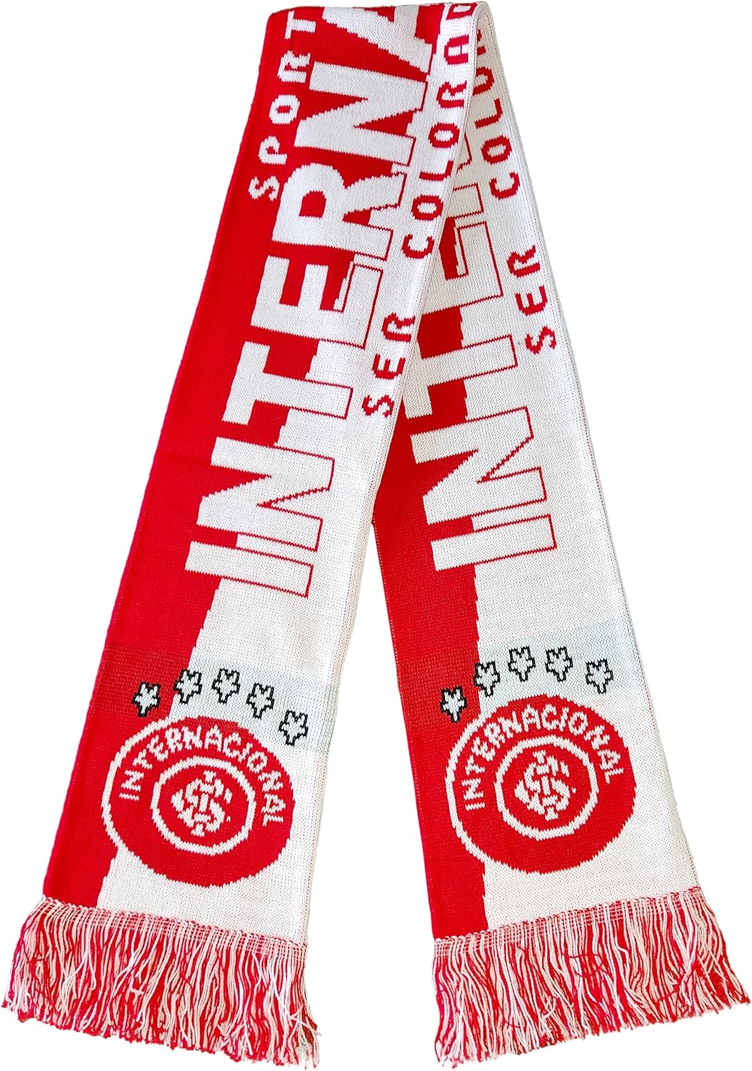 Bufanda Sport Club Internacional  Bufanda para aficionados al fútbol  Tejido acrílico premium, Rojo –