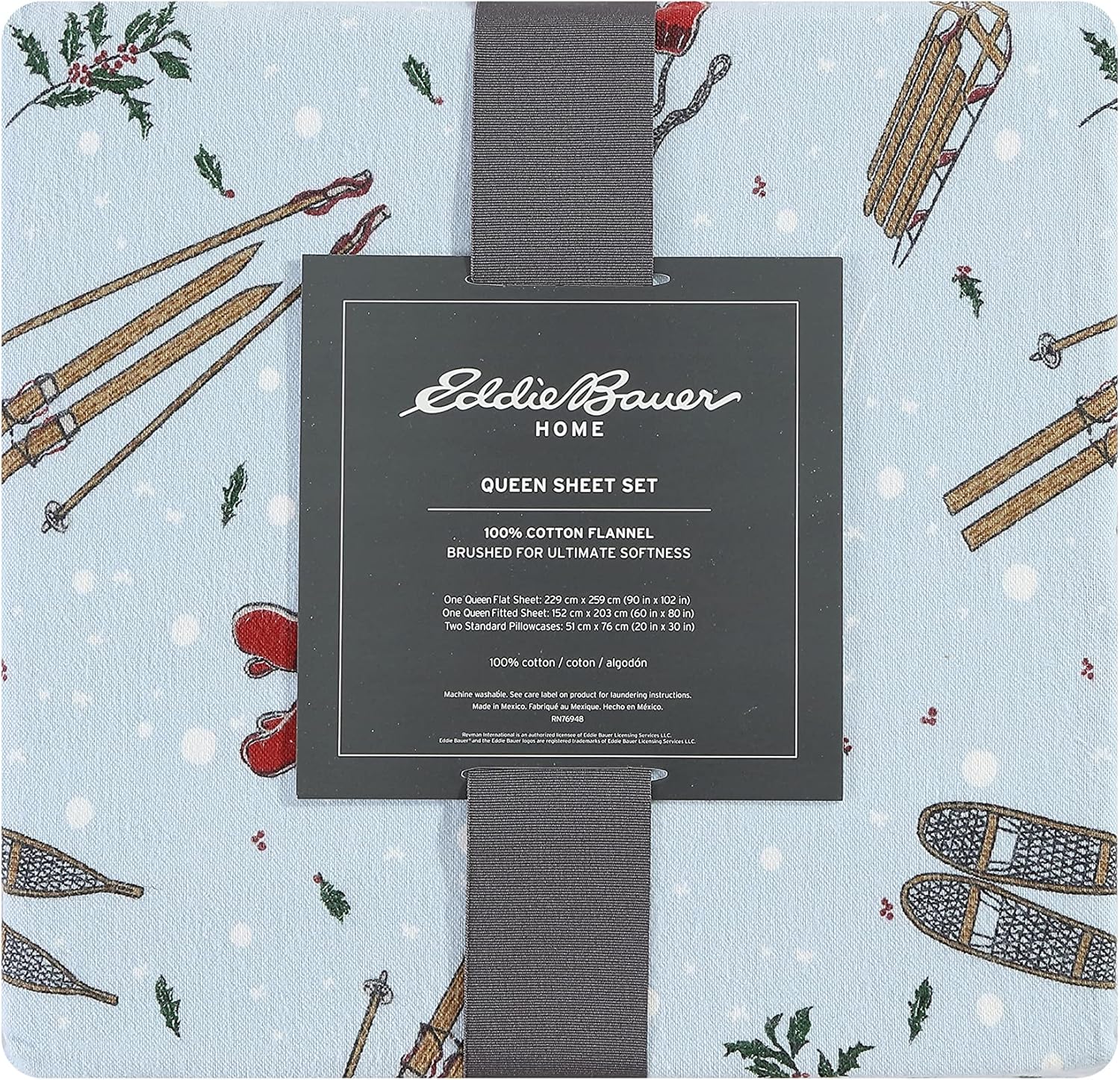 Eddie Bauer Flannel Collection – Juego de sábanas de algodón, preencogido y cepillado para mayor suavidad, comodidad y sensación de calidez, tamaño