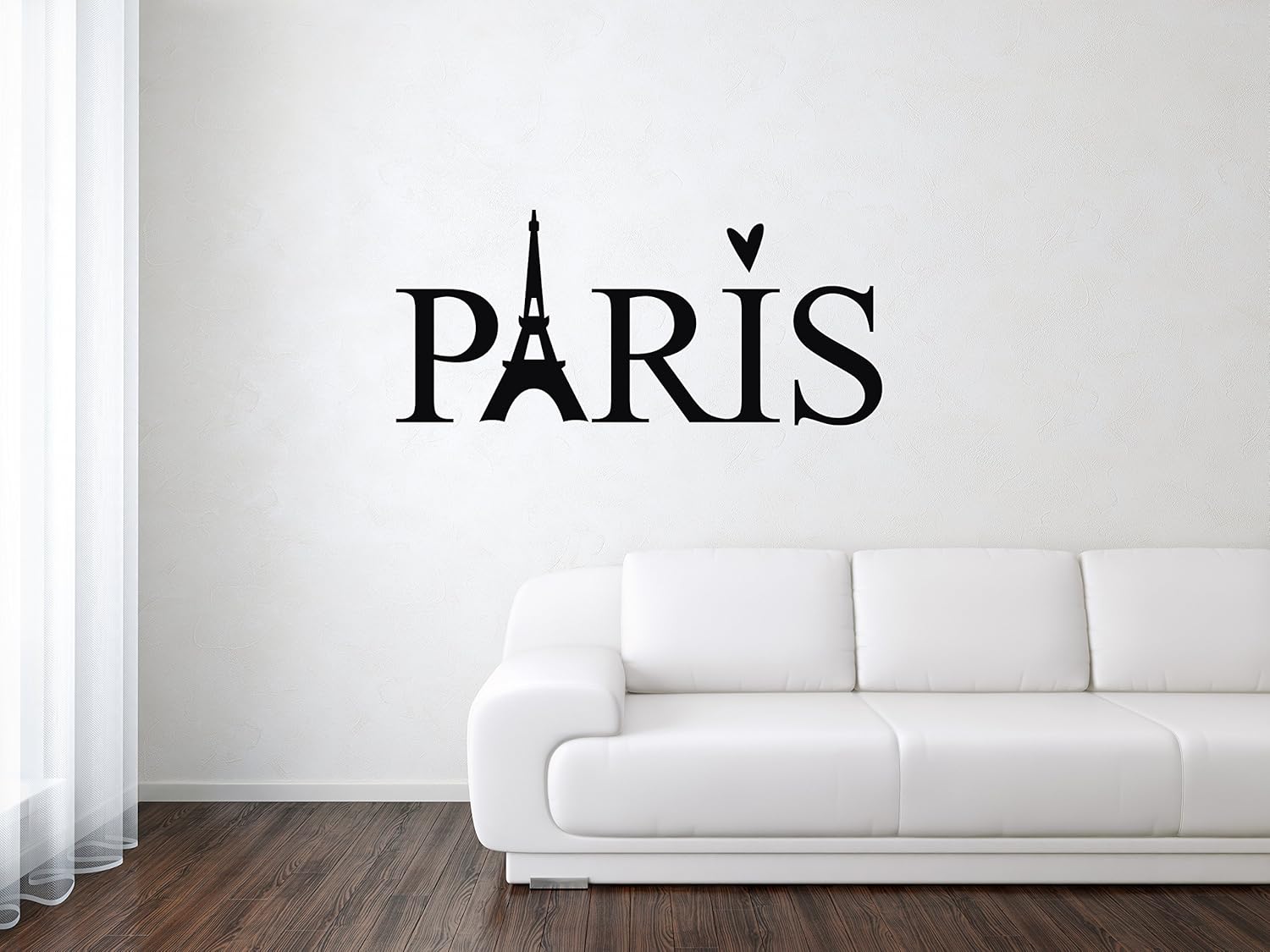 París – Calcomanía de vinilo para pared, diseño de la Torre Eiffel de París, 50 x 22 pulgadas