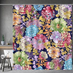 Aimego Cortinas de ducha florales bohemias, juego de cortina de ducha con 12 ganchos para adultos y niños, accesorios de decoración de baño, 72 x 72 Aimego Cortinas de ducha florales bohemias, juego de cortina de ducha con 12 ganchos para adultos y niños, accesorios de decoración de baño, 72 x 72