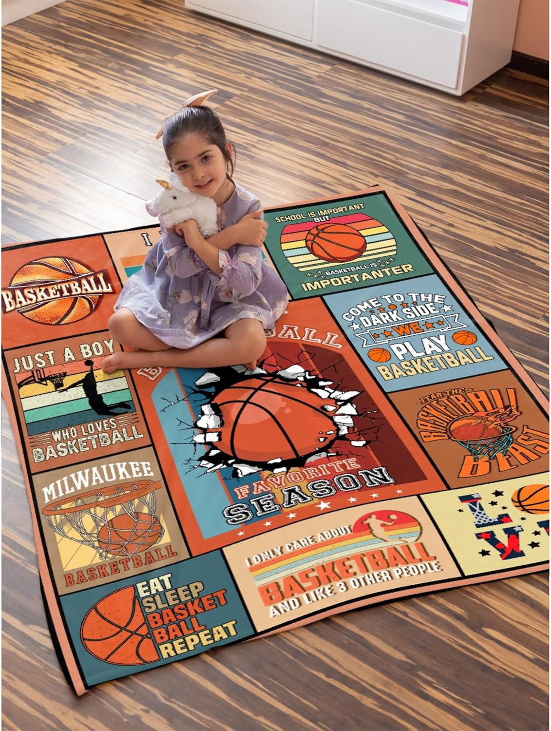 Manta de baloncesto de regalo para niños y niñas, manta de baloncesto, cálida, acogedora, suave, ligera, de 40 x 50 pulgadas, para niños, para sofá,