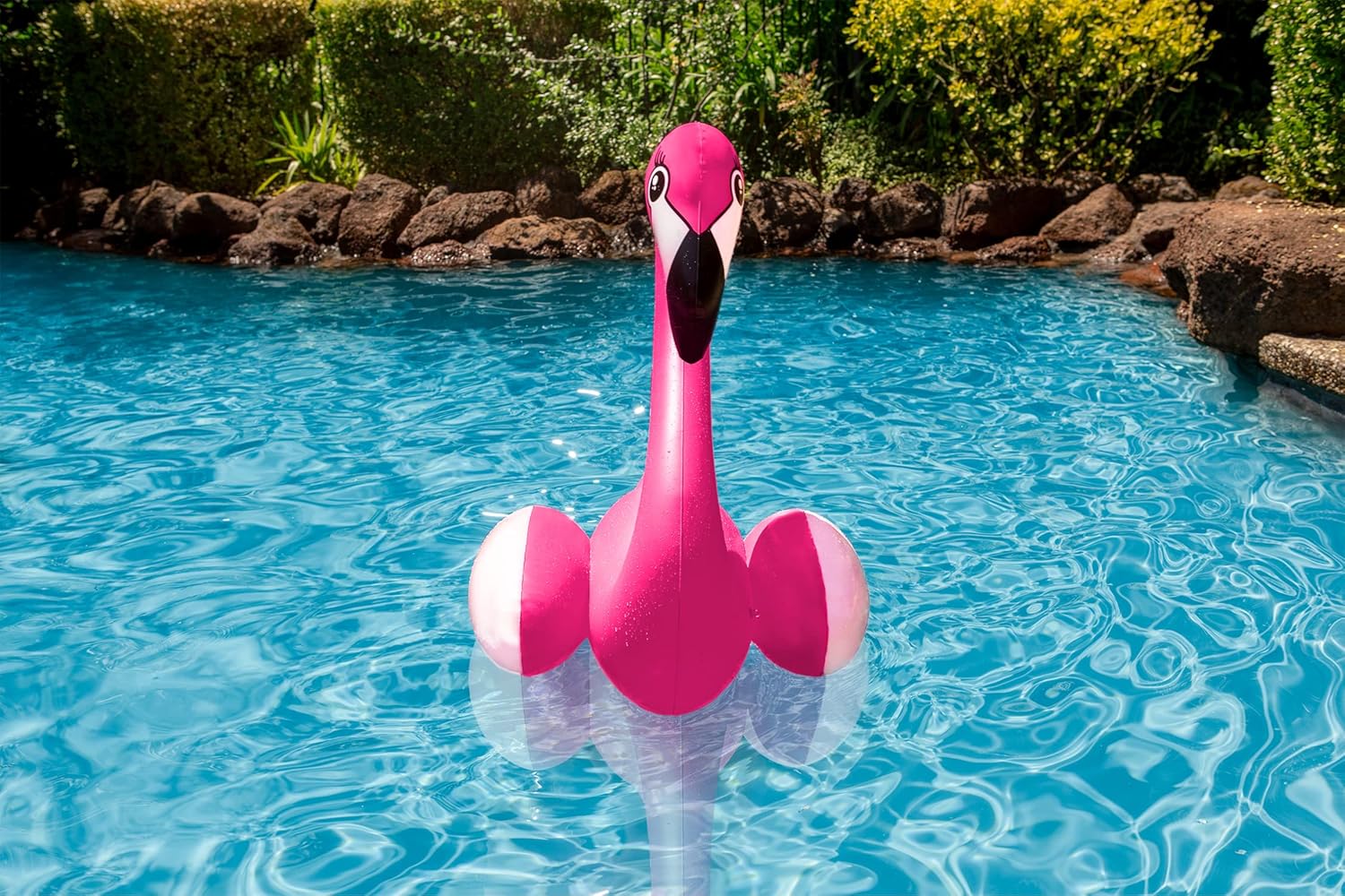 Poolmaster 81432 Decoración flotante de piscina y decoración de patio trasero, flamenco