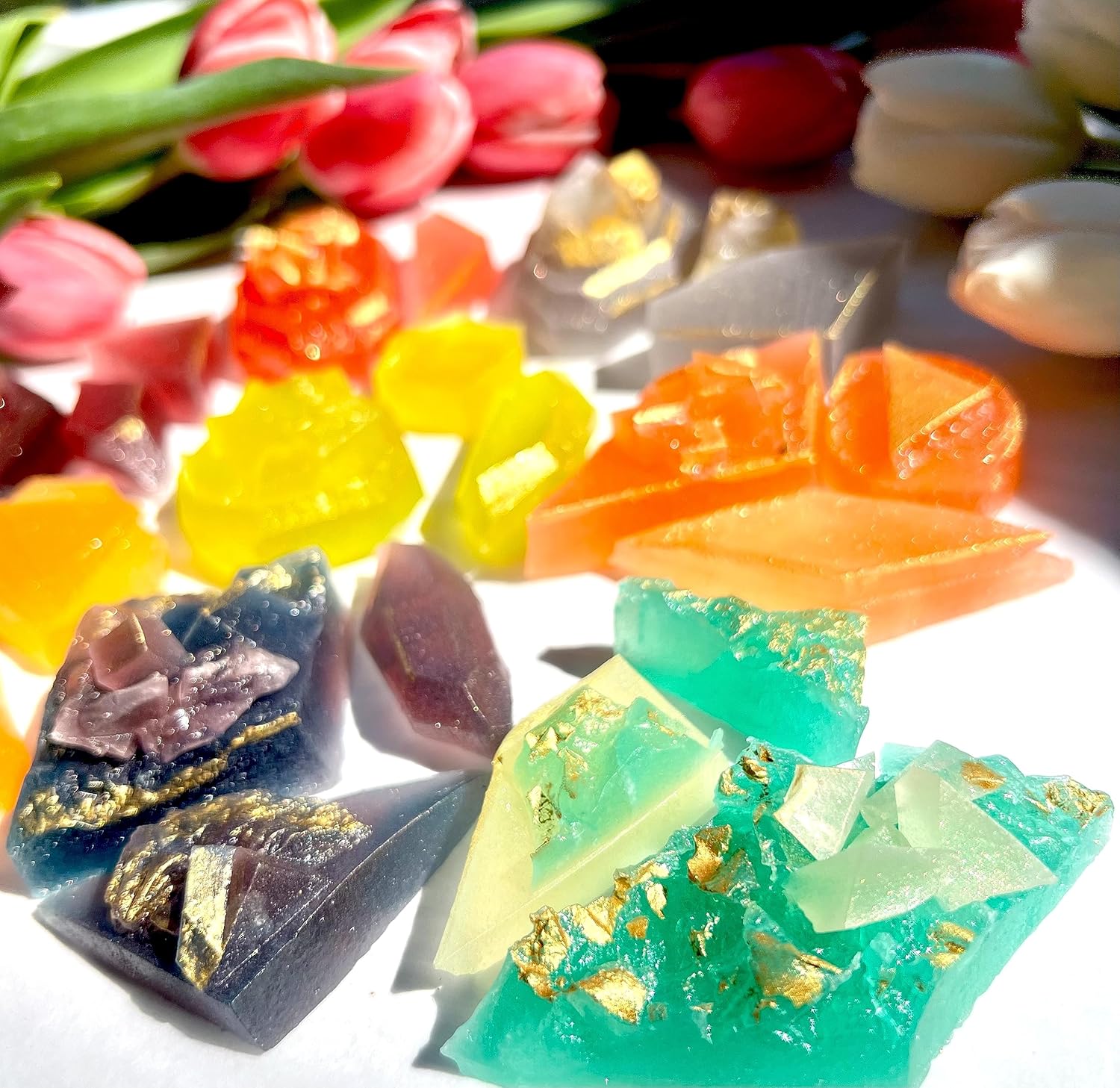 Caja de 8 sabores, caramelo de cristal Kohakutou, caramelo vegano sin gluten totalmente natural, caramelo de gelatina de cristal de piedras