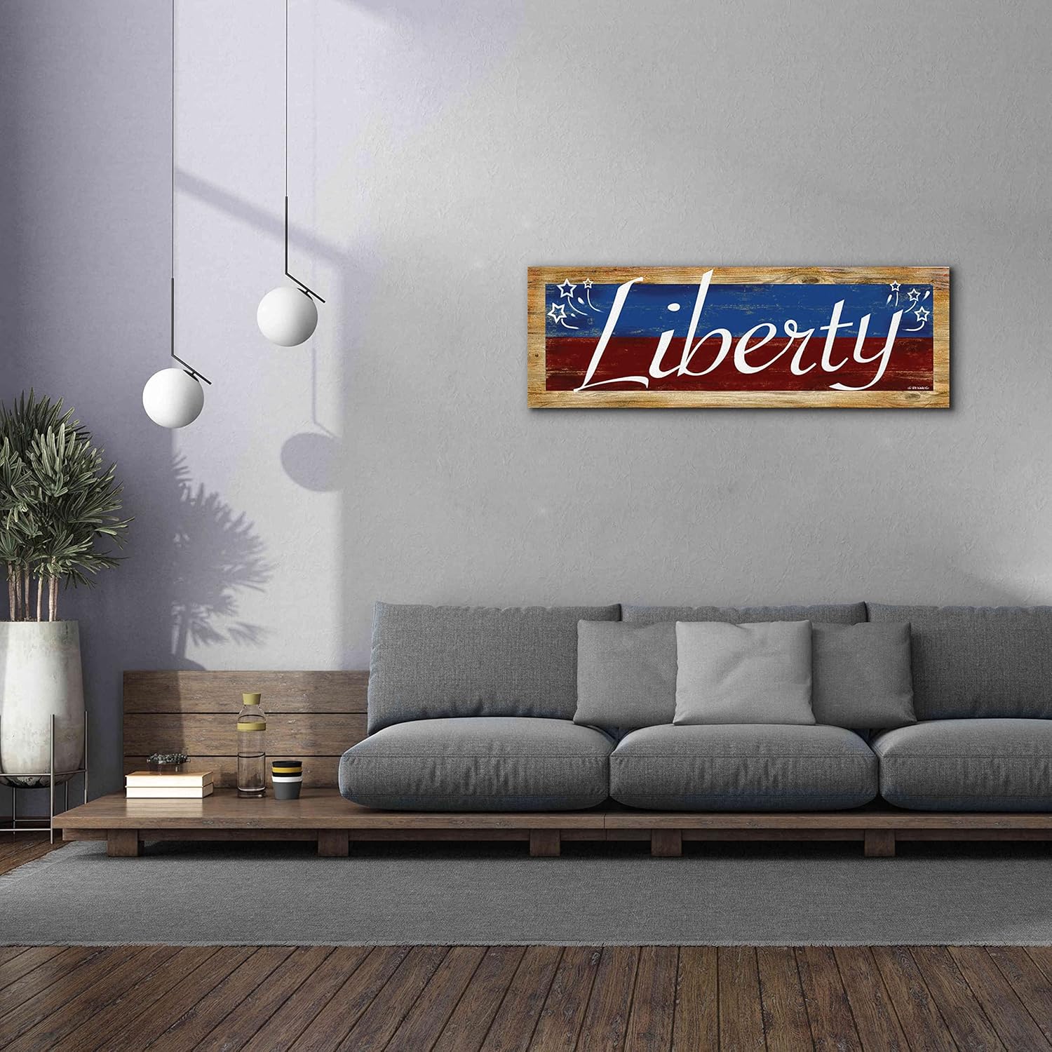 Epic Graffiti ‘Liberty’ by Ed Wargo, Giclee Canvas Wall Art, 60″x20″