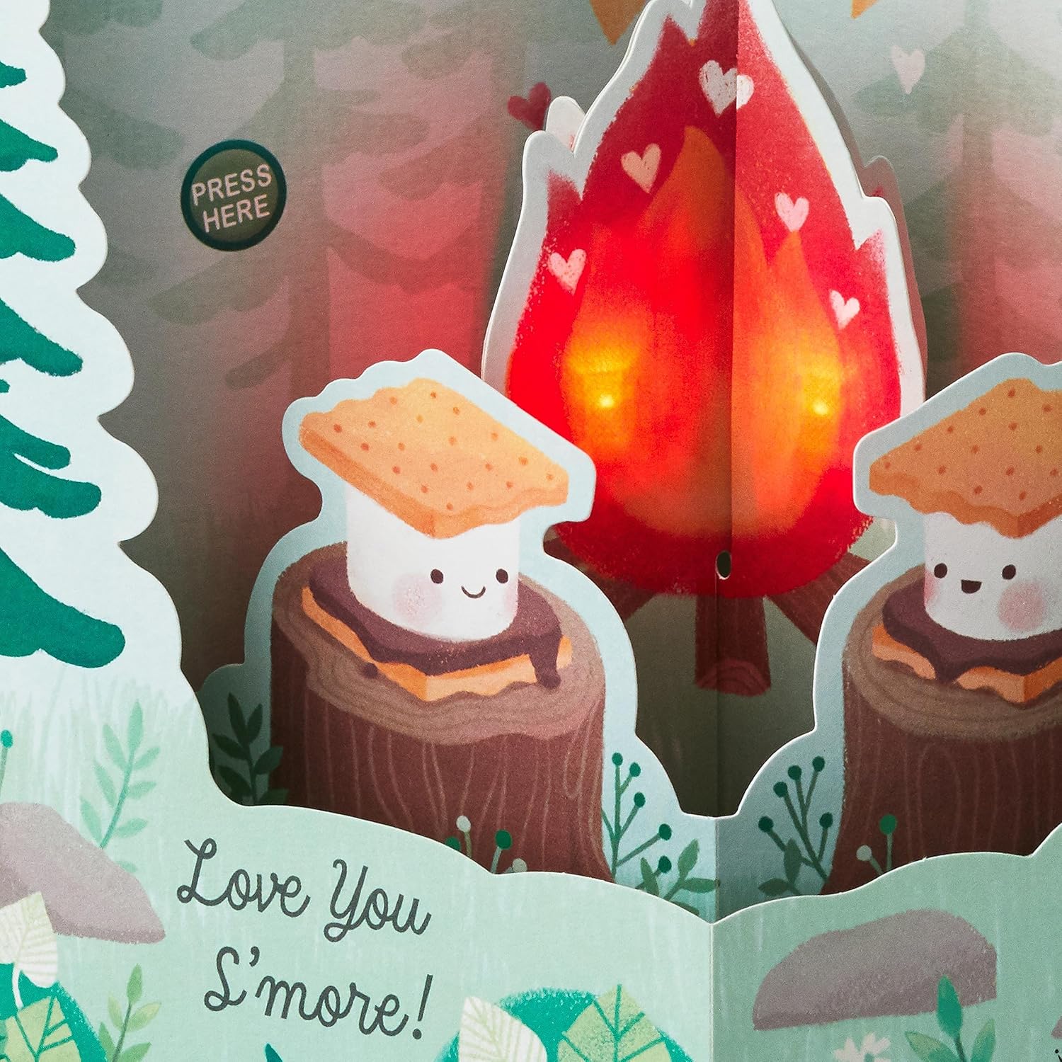 Hallmark Paper Wonder – Tarjeta de aniversario musical emergente, tarjeta de amor (S’mores)