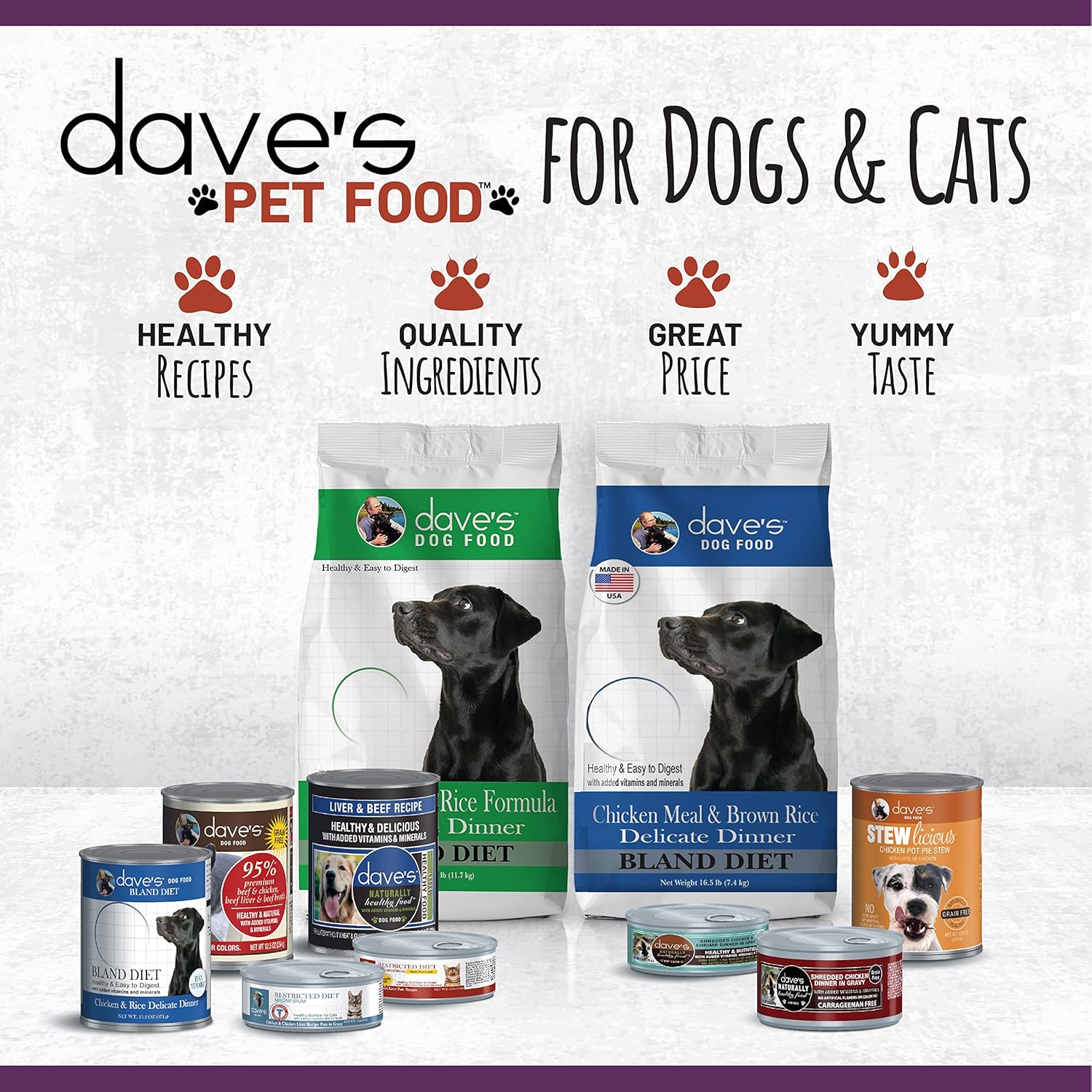 Dave’s Pet Food Alimento húmedo para perros sin granos (95% de carne de res e hígado de carne), fabricado en Estados Unidos de proteína de fuente