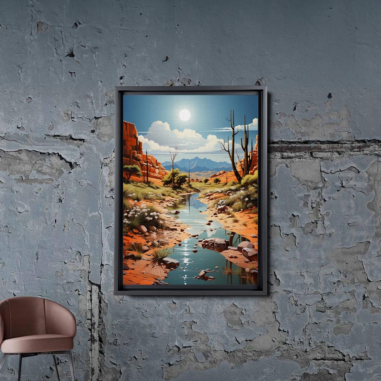Red Mesa, Archival Print of Landscape Prints of Red Mountain in Mesa, Arizona, Canvas, Wall Decor