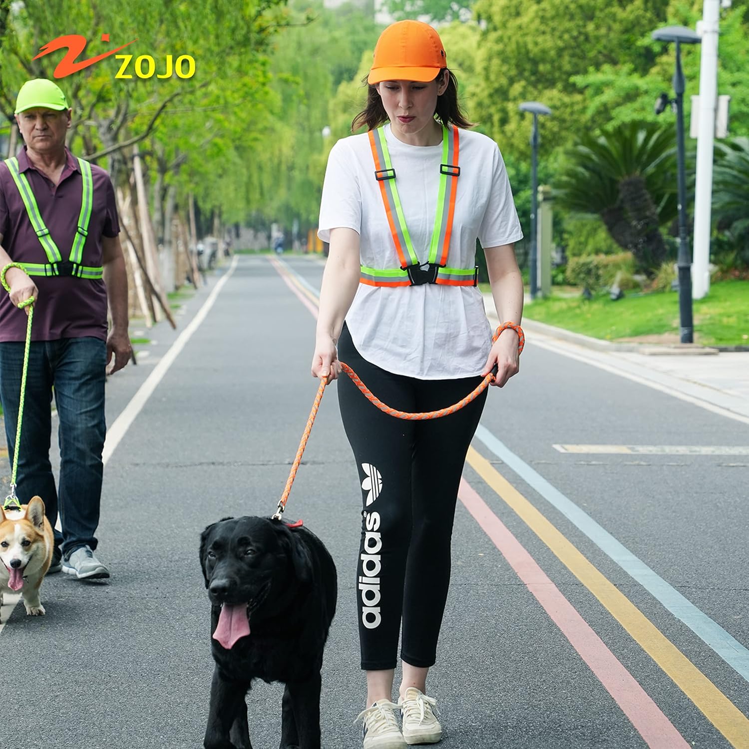 zojo Correa reflectante para perro, ligera y resistente, correa de entrenamiento para perros pequeños, medianos y grandes (1 unidad – naranja neón,