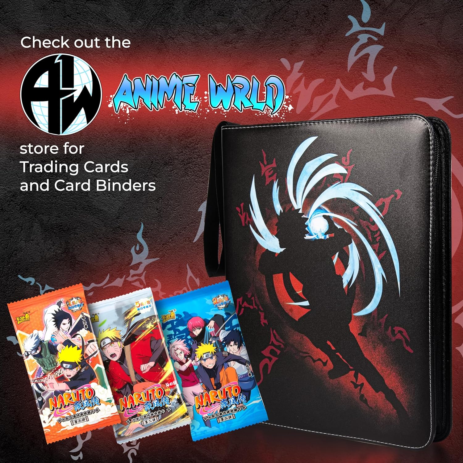Carpeta de tarjetas de anime con divisores, soporte para tarjetas coleccionables TCG compatible con tarjetas Naruto, 900 bolsillos para colección