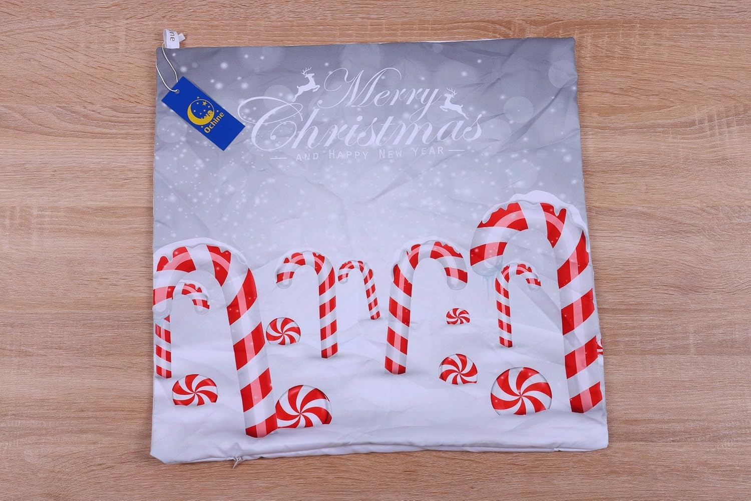 Ochine Fundas de almohada de Navidad con bastón de caramelo de Navidad para decoraciones de Navidad, fundas de almohada de Navidad, funda de cojín