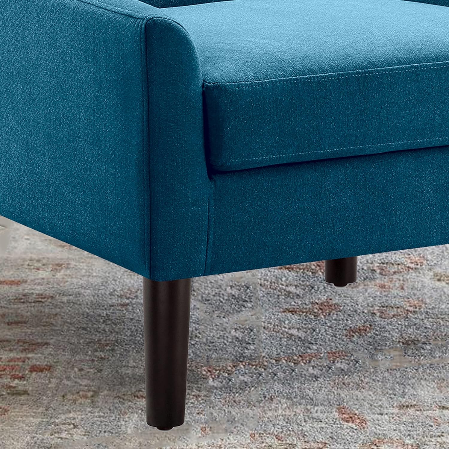 Rosevera Laurent Modern Furniture – Silla cómoda para sala de lectura, para el dormitorio, estándar, color verde azulado