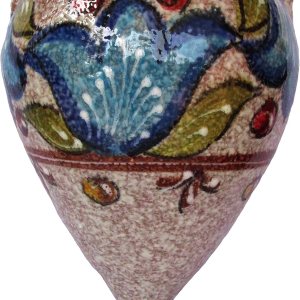 Cactus Canyon Ceramics Maceta de pared orza española pintada a mano, diseño marrón Cactus Canyon Ceramics Maceta de pared orza española pintada a mano, diseño marrón