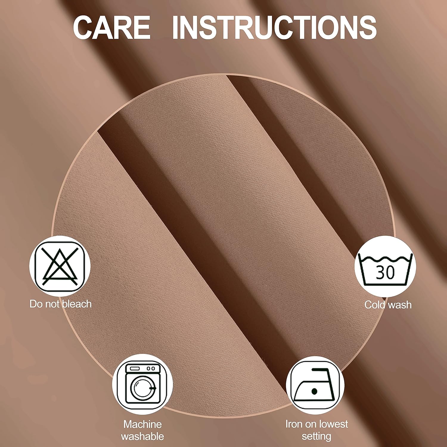 LEMOMO Cortinas capuchino 100% opacas con forro negro, 52 x 84 pulgadas, juego de 2 paneles con aislamiento térmico para oscurecer la habitación