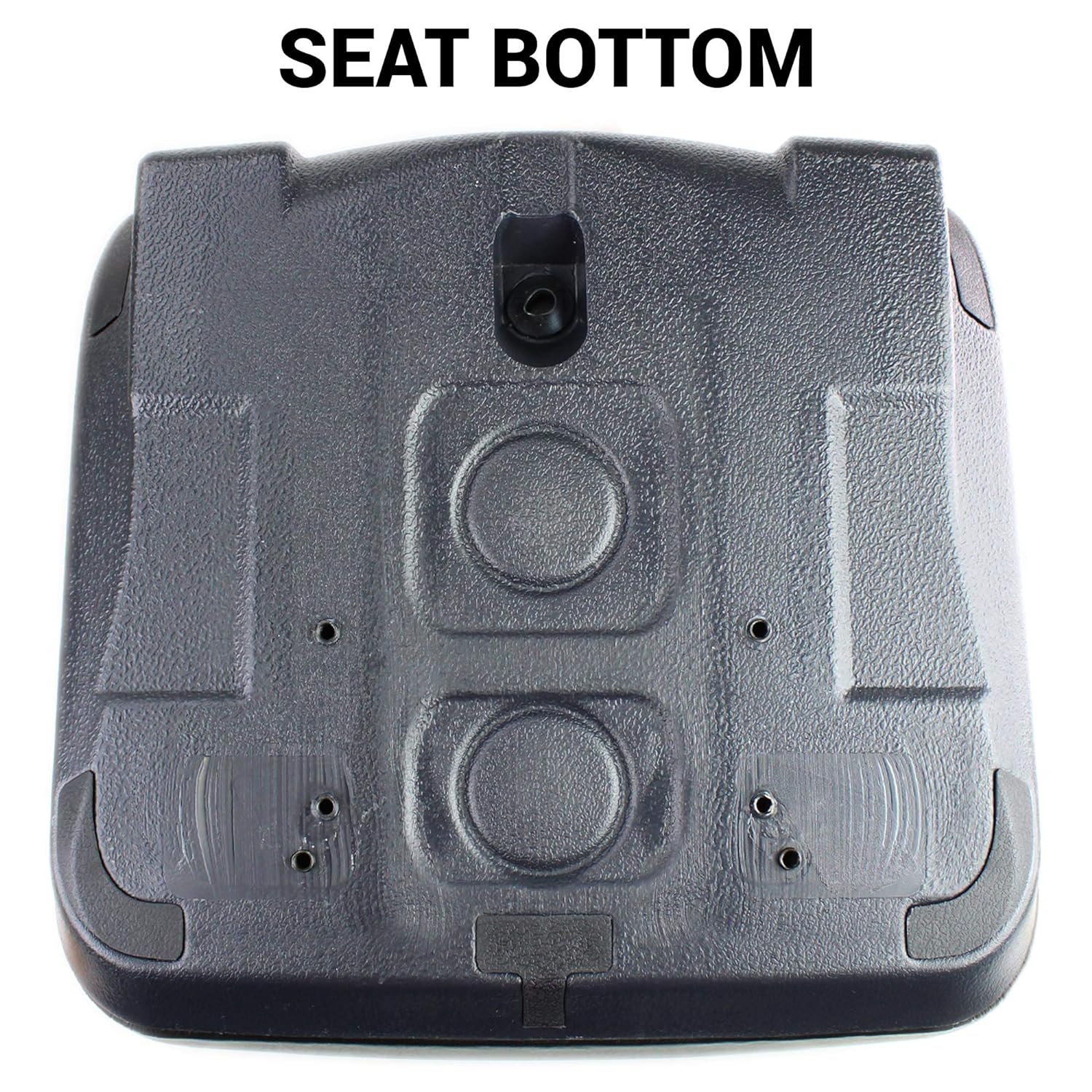 E-AM129970 Asiento negro para John Deere Gator con orificio de drenaje (M-Gator, E, Turf, TX 4X2, TH Turf, XUV550, 4X4 HPX, 4X2 Trail, 6X4 Trail ++)