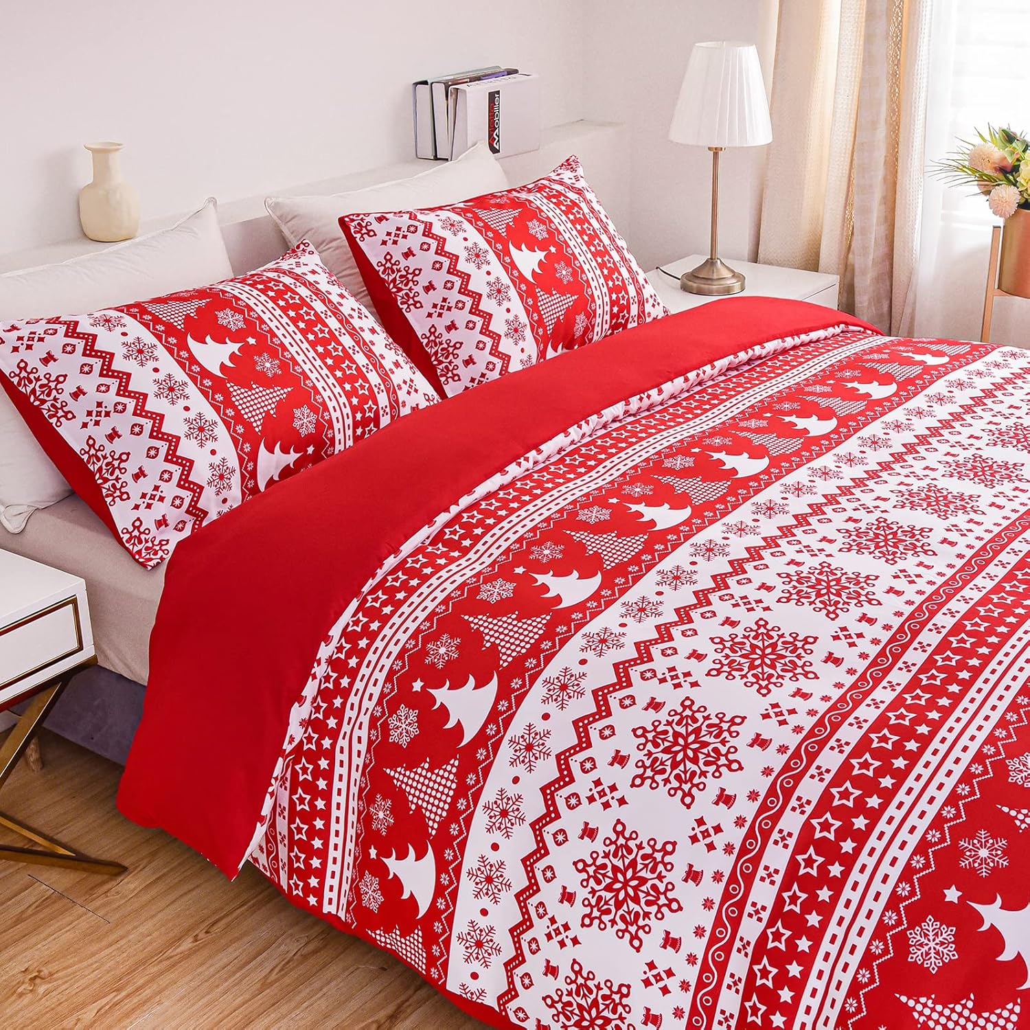 Shamdon Home Collection Funda de edredón de Navidad, juego de ropa de cama con impresión HD, funda de edredón de microfibra súper suave, regalo de