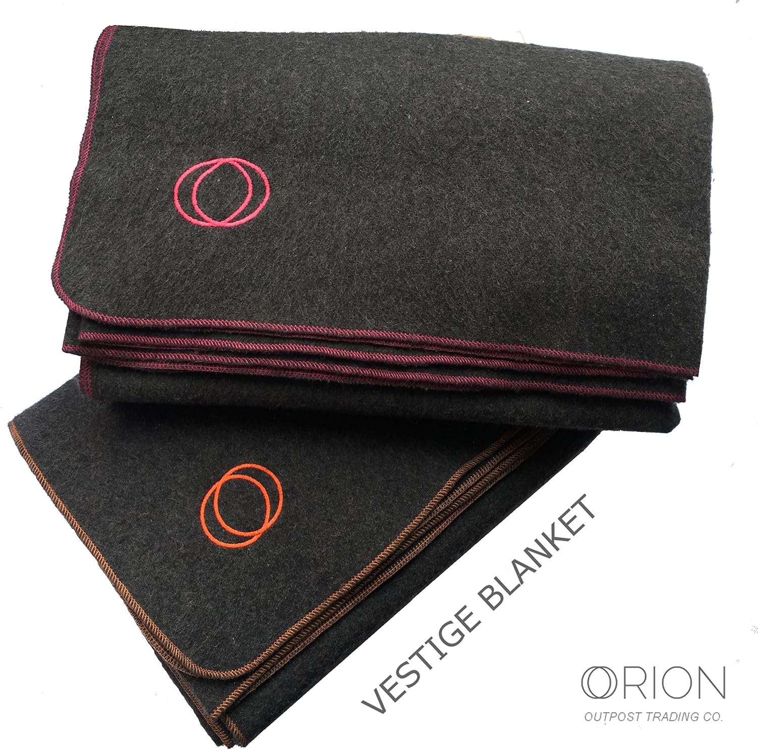 Orion Outpost Trading Co. Vestige – Manta militar de lana, 4.5 libras, 66 x 84 pulgadas (grisnaranja)