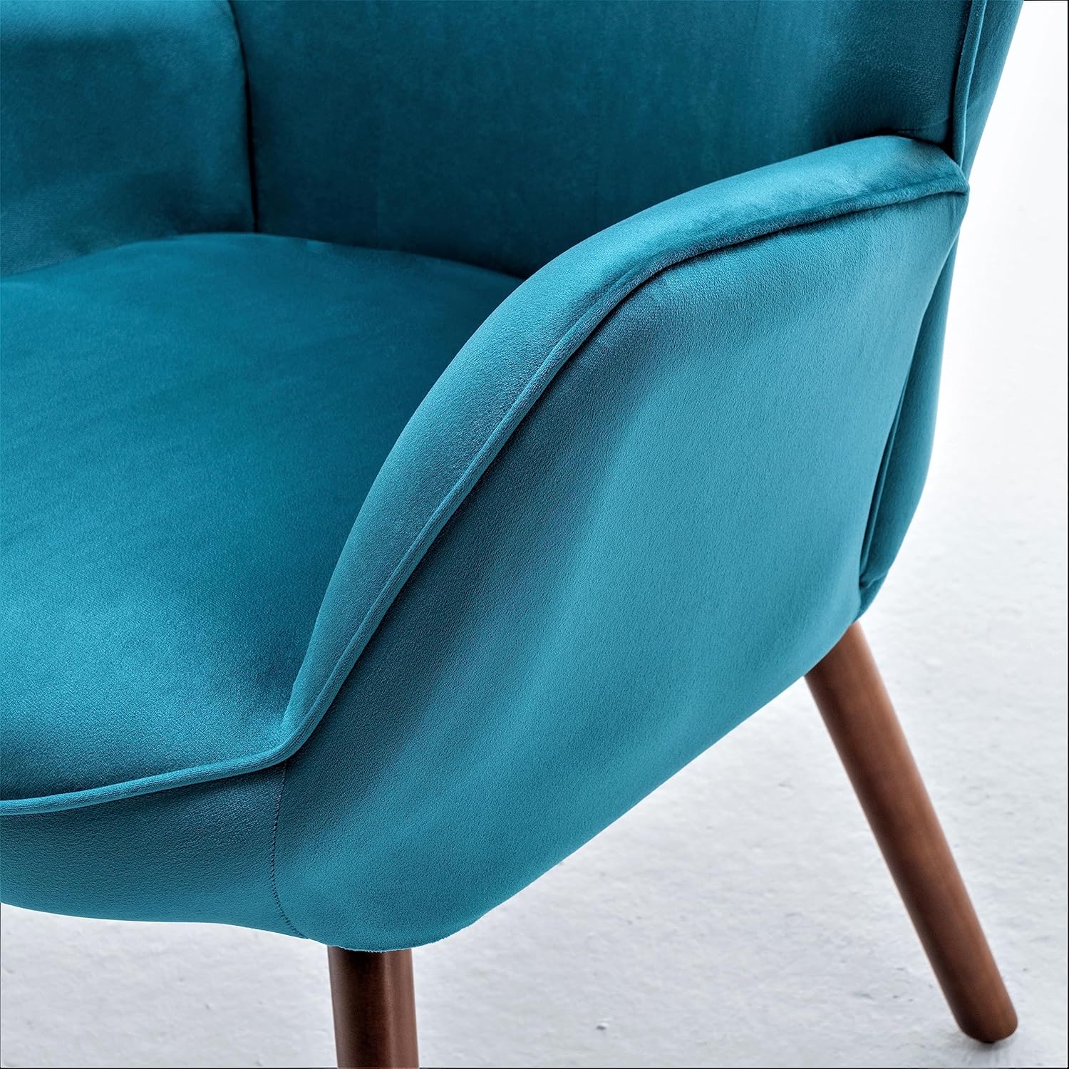 Sillas elegantes con brazos decorativos para sala de estar, dormitorio u oficina en casa, sillón de mediados de siglo con botones con diseño de