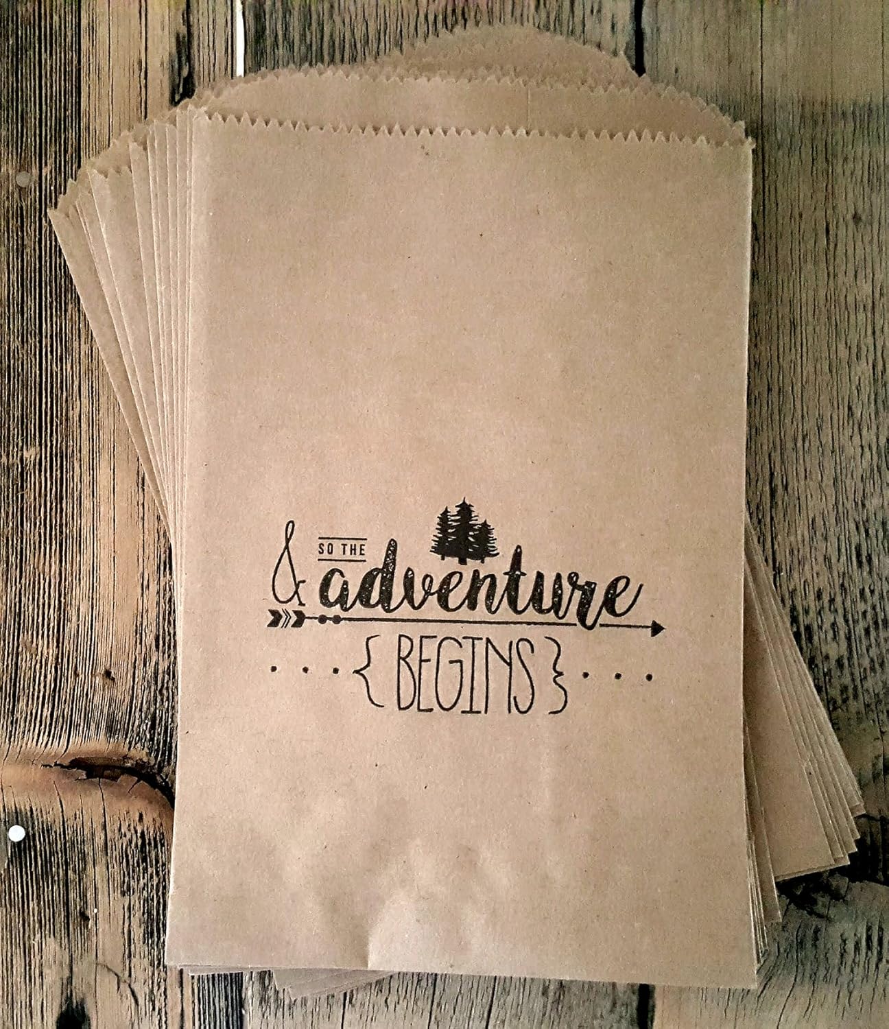 Papel kraft rústico para golosinas, regalos o bolsas de regalo de 24 unidades y por lo que la aventura comienza hecha de papel 100% reciclado
