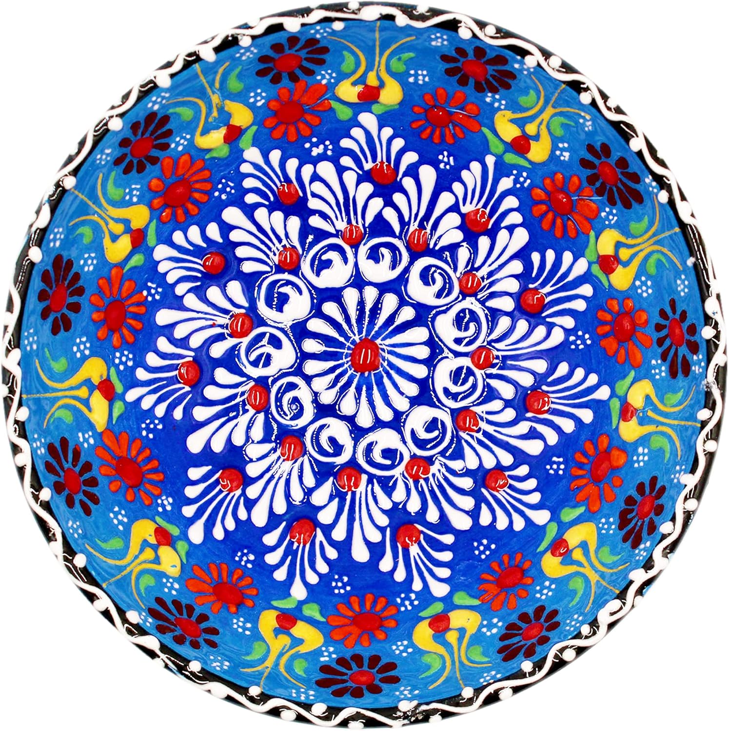 Küchengeräte Cuenco decorativo de cerámica turca pintado a mano de 6.2 pulgadas inc%100  Cuenco de servir hecho a mano para aperitivos, ensalada,