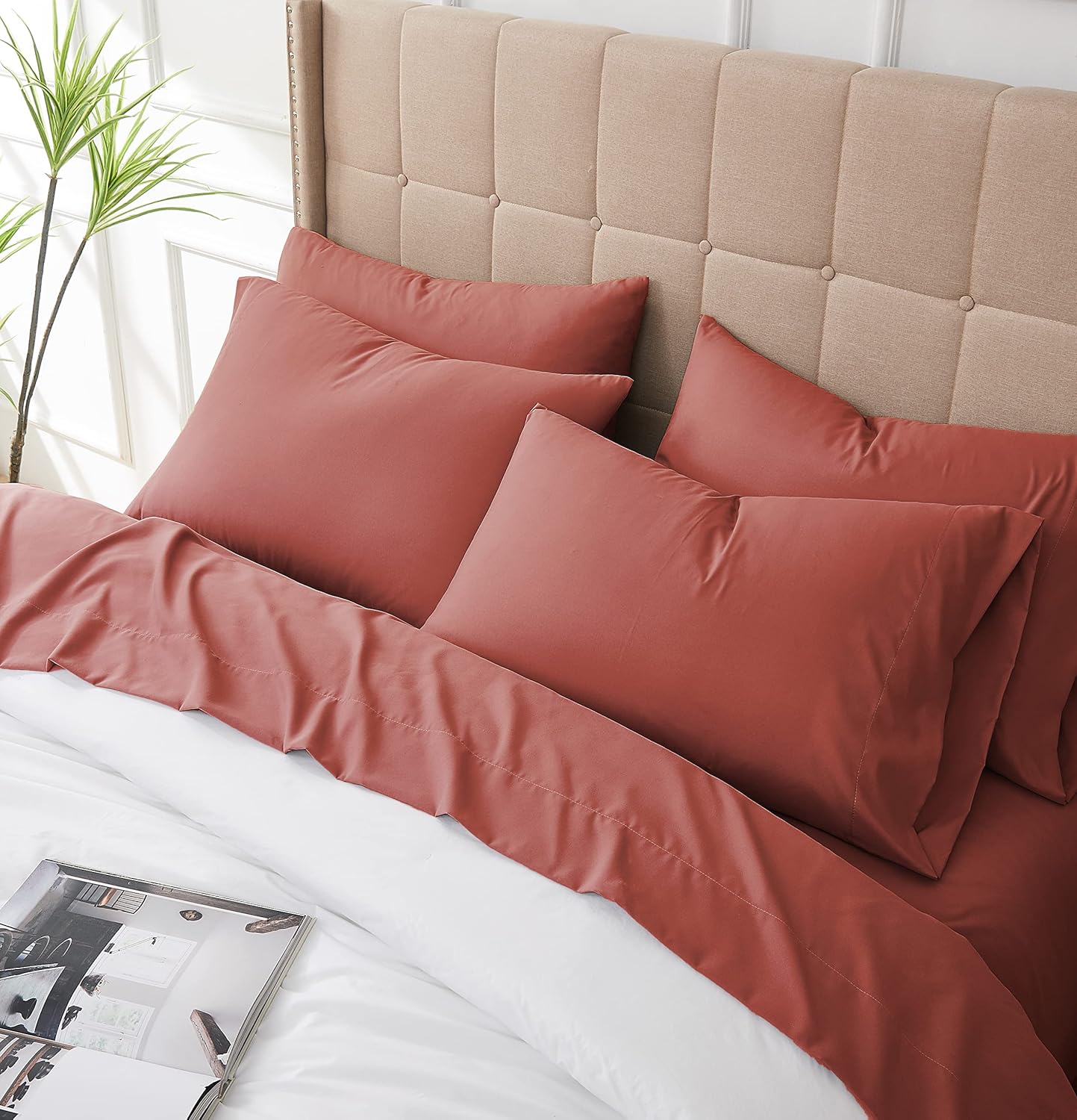 Southshore Fine Living, Inc. Colección Premium, juego de sábanas de 4 piezas, de bolsillo profundo, fácil cuidado, sin encogimiento, con 1 sábana