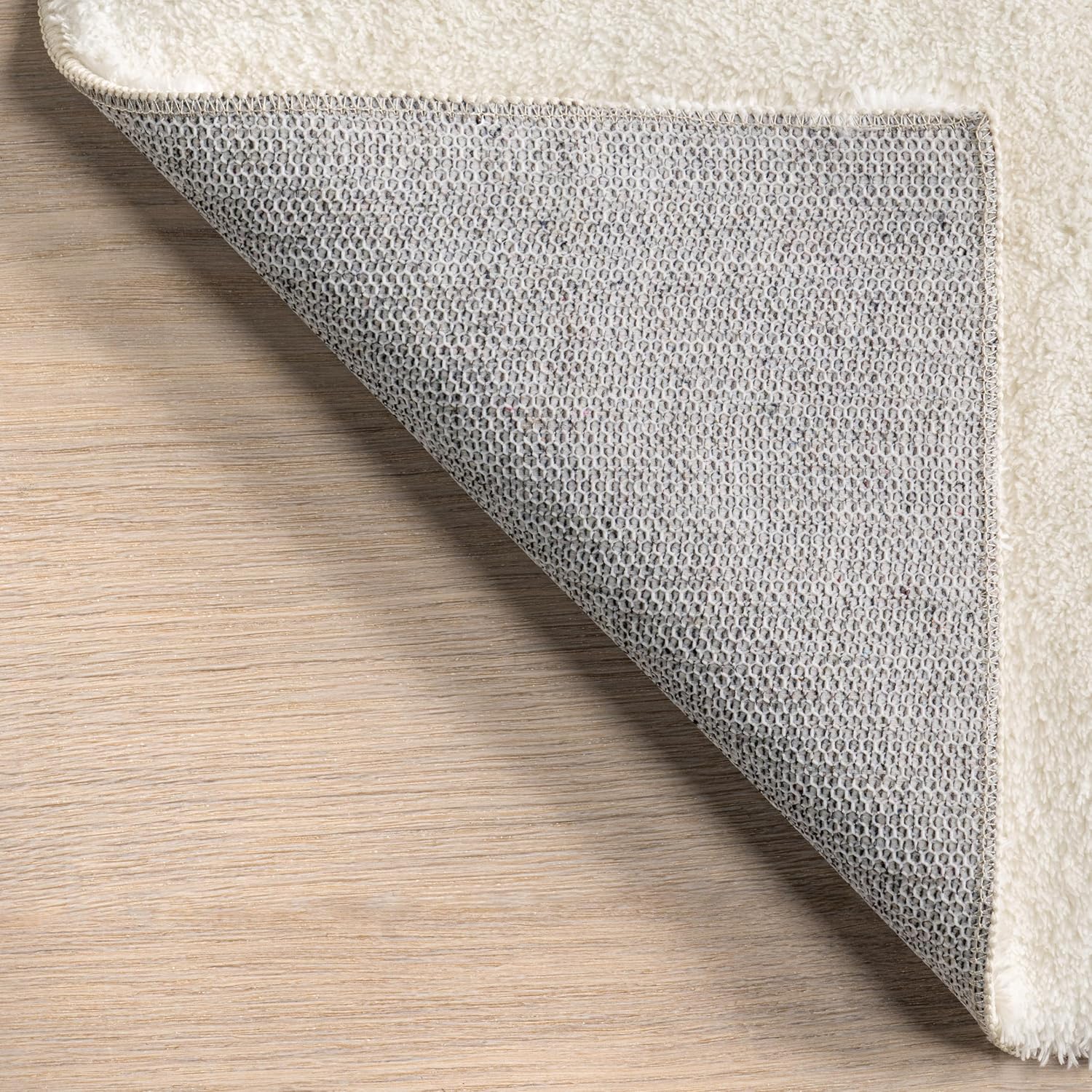 nuLOOM Loni – Alfombra de pelo largo lavable a máquina, 6 cuadrados, lavables a máquina, alfombra de transición blancomarfil, para sala de estar,