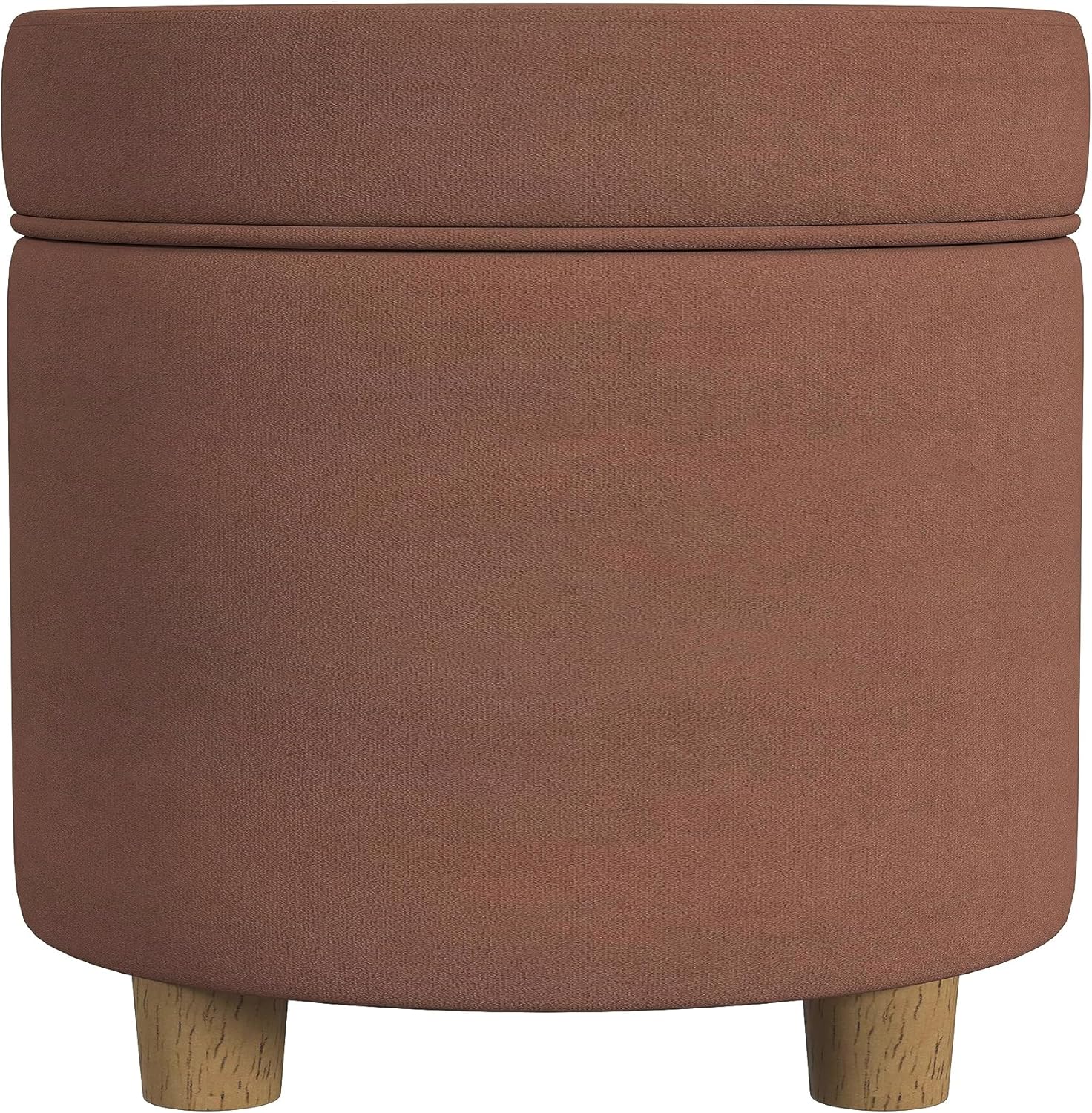 HomePop Decoración del hogar  Otomana redonda tapizada de almacenamiento  Otomana con almacenamiento para sala de estar y dormitorio, terciopelo